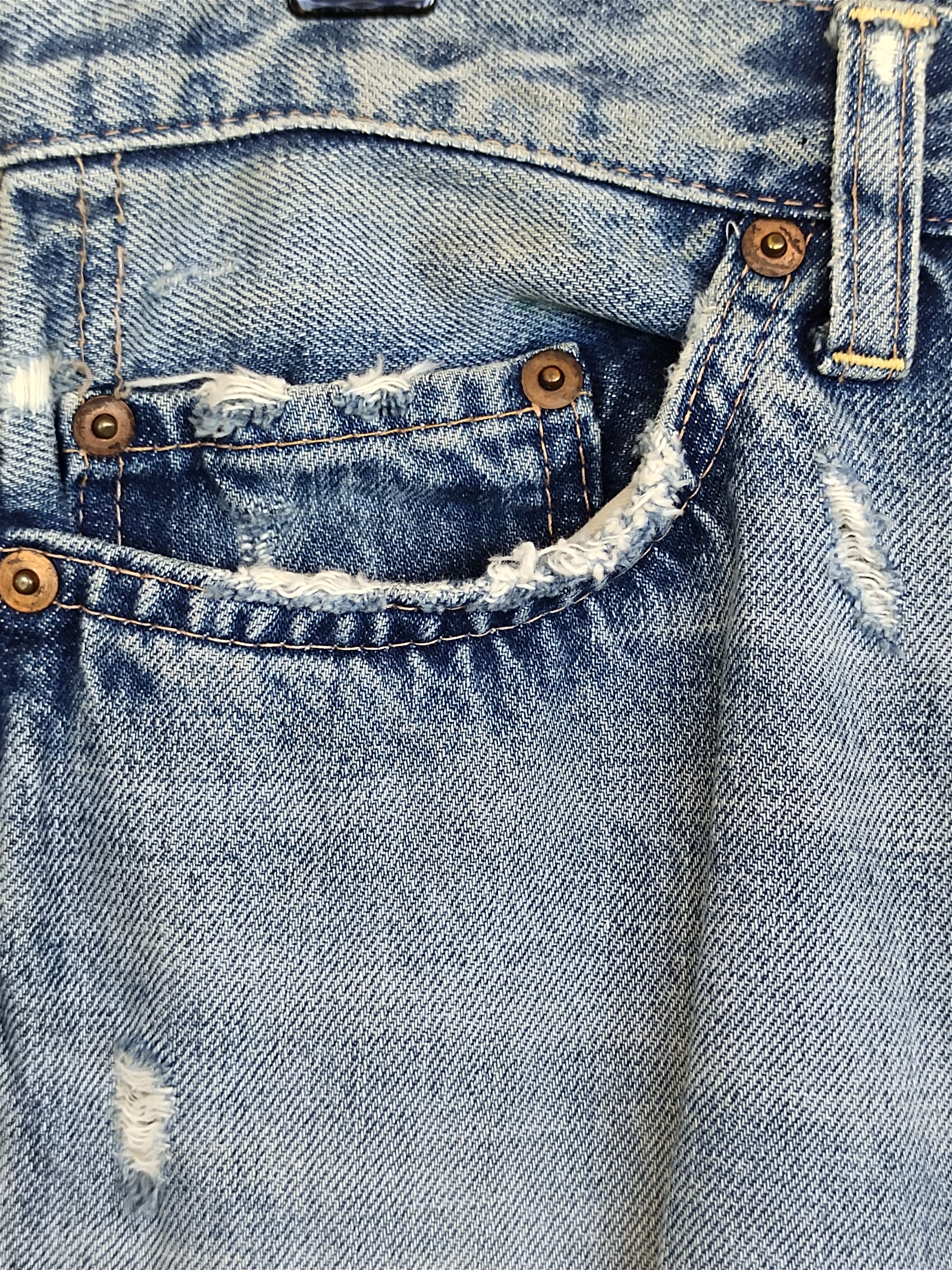 Hysteric Glamour Slang From Chaos By Rna Inc Painted Distressed Denim Pants Size US 32 / EU 48 - 4 Thumbnail