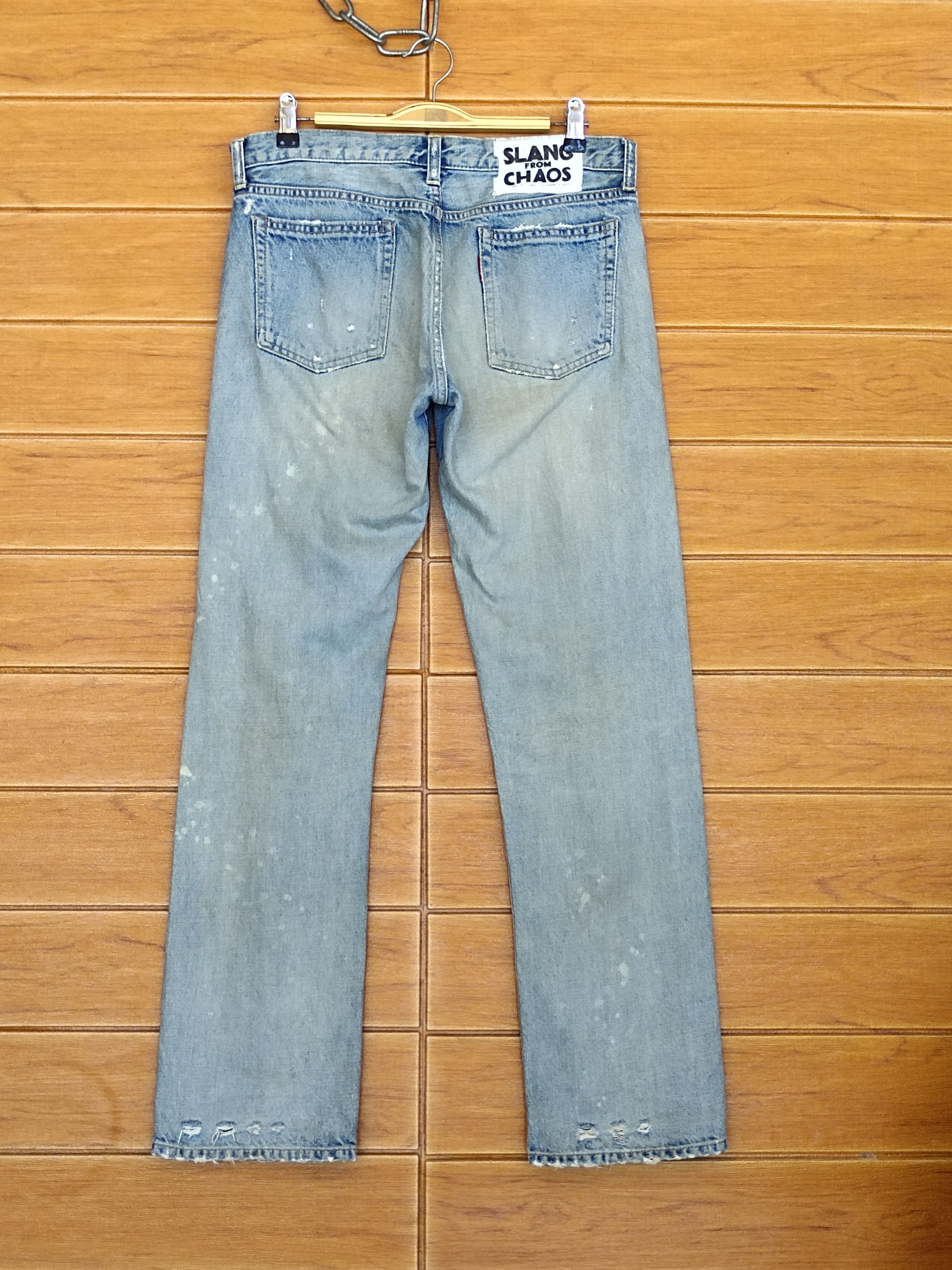 Hysteric Glamour Slang From Chaos By Rna Inc Painted Distressed Denim Pants Size US 32 / EU 48 - 10 Thumbnail