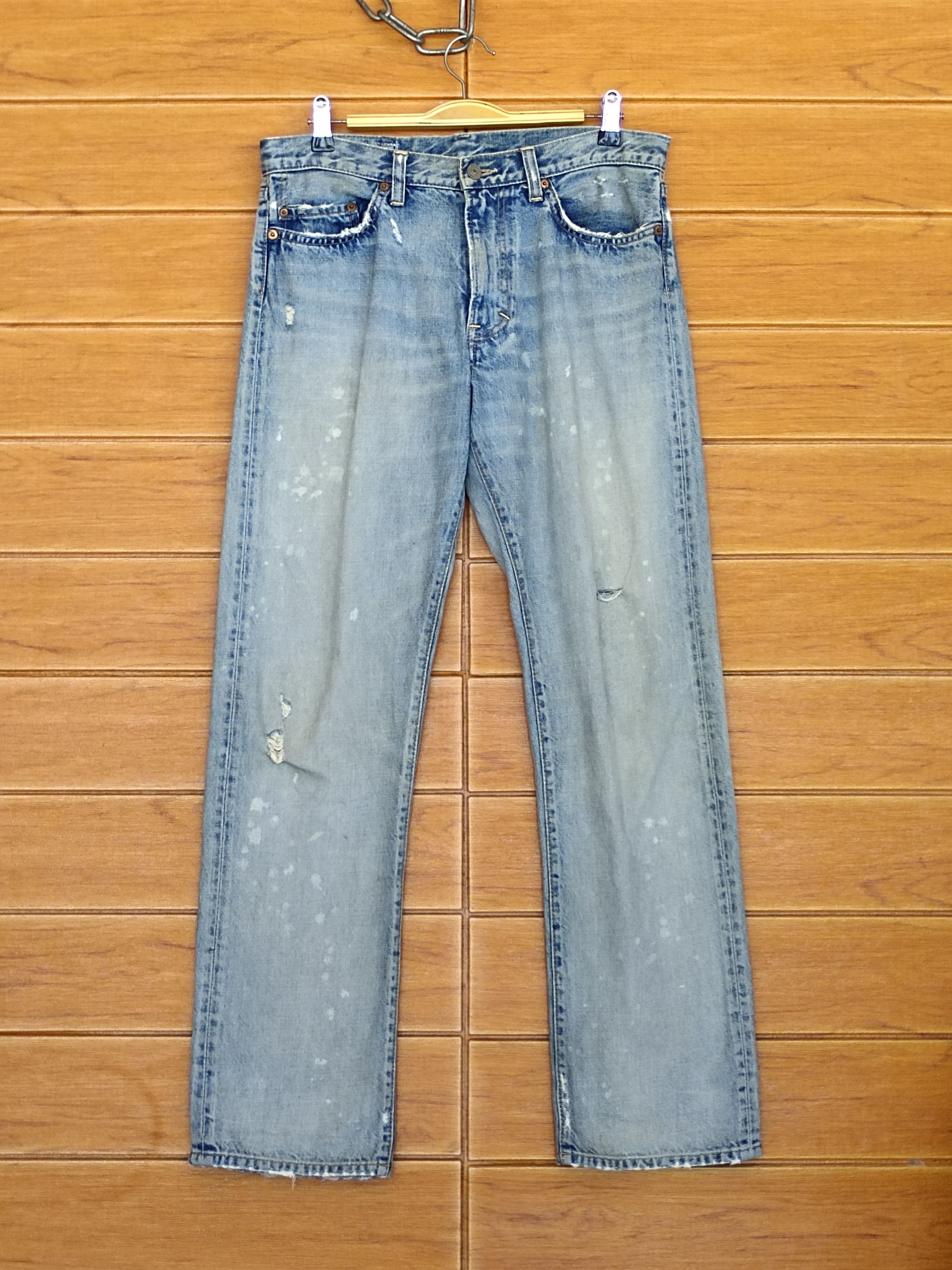 Hysteric Glamour Slang From Chaos By Rna Inc Painted Distressed Denim Pants Size US 32 / EU 48 - 1 Thumbnail