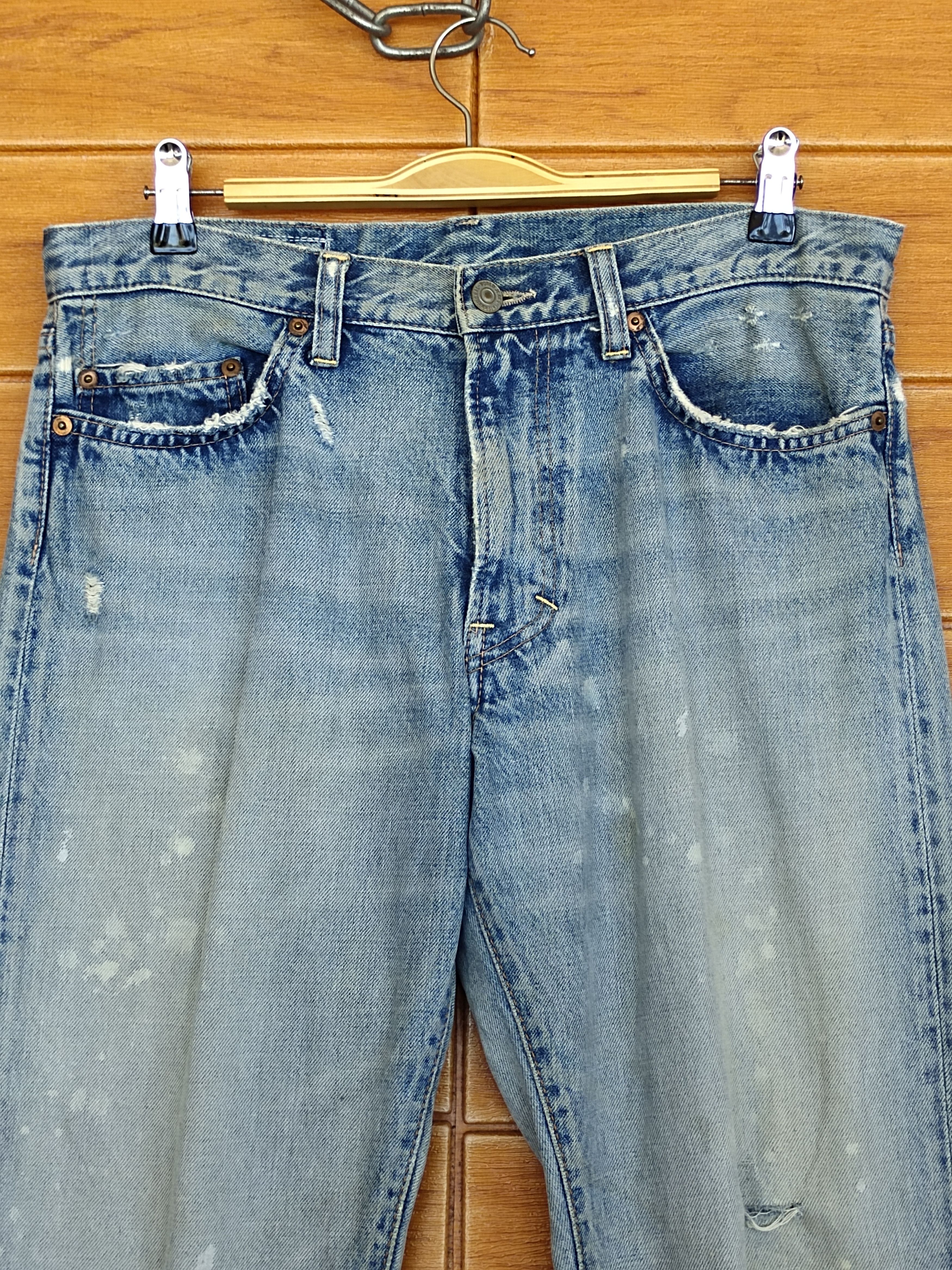 Hysteric Glamour Slang From Chaos By Rna Inc Painted Distressed Denim Pants Size US 32 / EU 48 - 2 Thumbnail