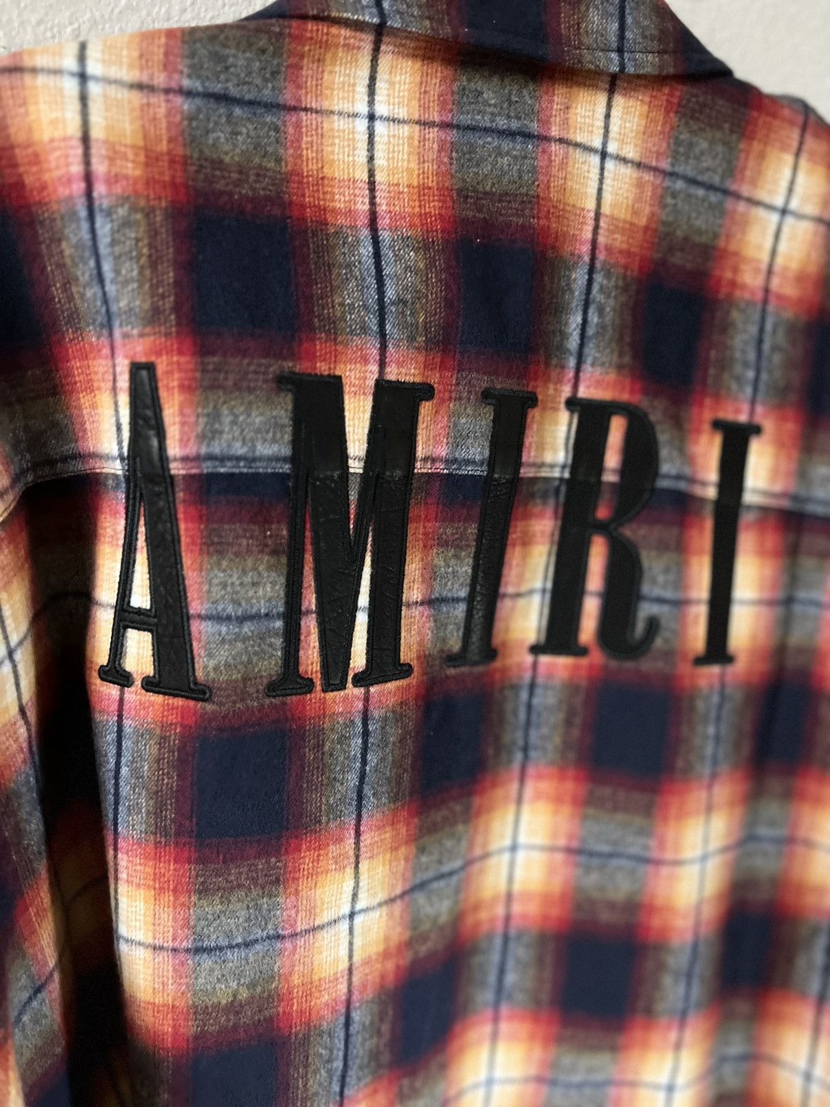 Amiri Amiri Logo Flannel Button Up Shirt Size US XL / EU 56 / 4 - 5 Thumbnail