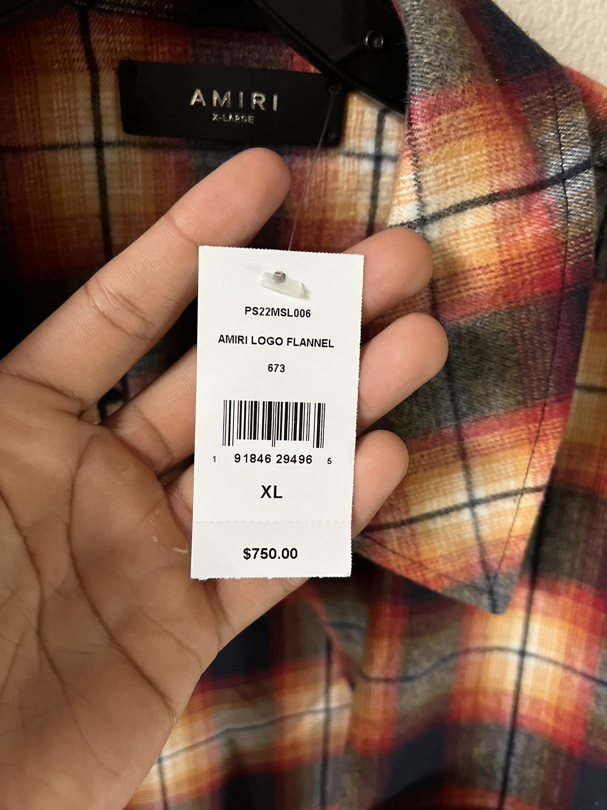 Amiri Amiri Logo Flannel Button Up Shirt Size US XL / EU 56 / 4 - 7 Thumbnail