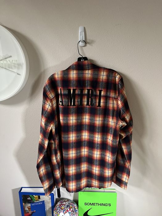 Amiri Amiri Logo Flannel Button Up Shirt | Grailed