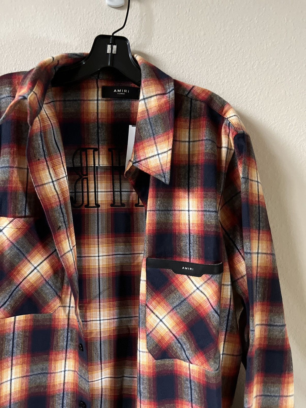 Amiri Amiri Logo Flannel Button Up Shirt Size US XL / EU 56 / 4 - 3 Thumbnail