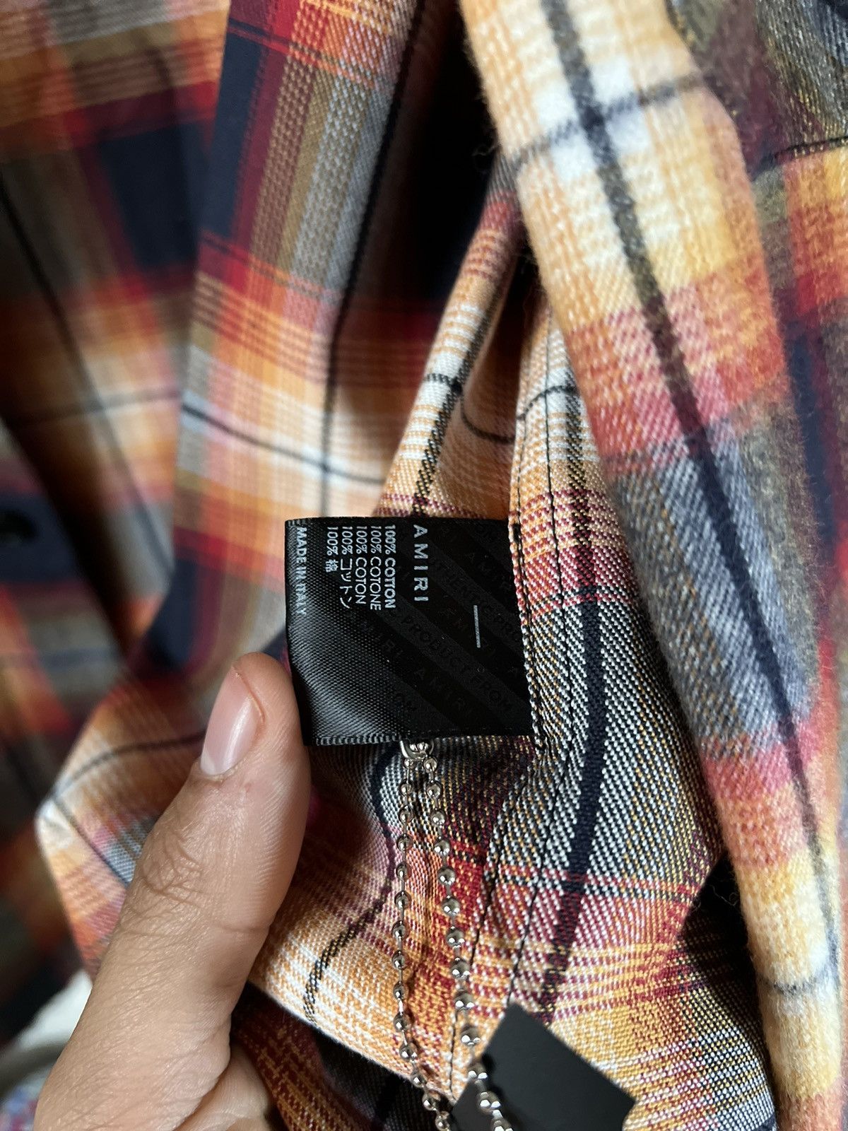 Amiri Amiri Logo Flannel Button Up Shirt Size US XL / EU 56 / 4 - 6 Thumbnail
