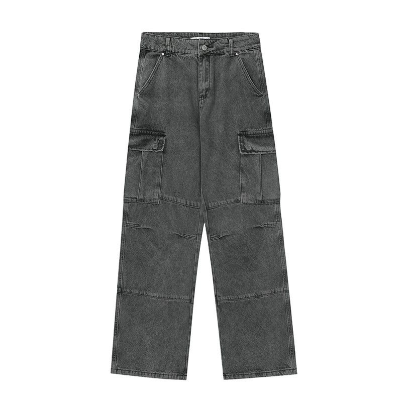 Custom × Streetwear × Vintage washed fade cargo jeans | Grailed