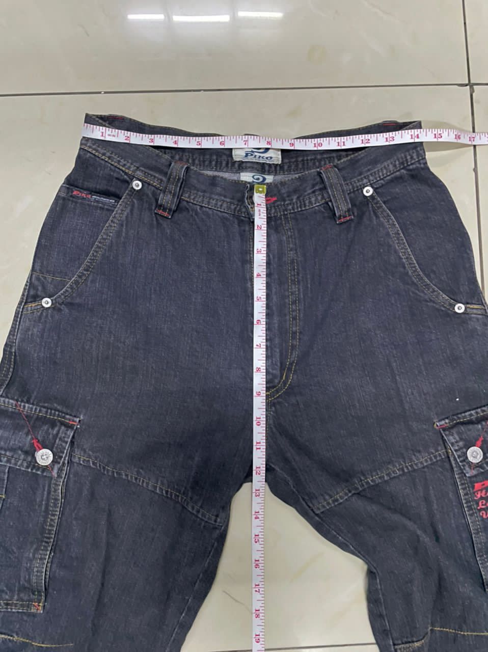 JNCO × Tribal Streetwear Vintage Piko Surf Cargo Denim Size US 28 / EU 44 - 14 Thumbnail