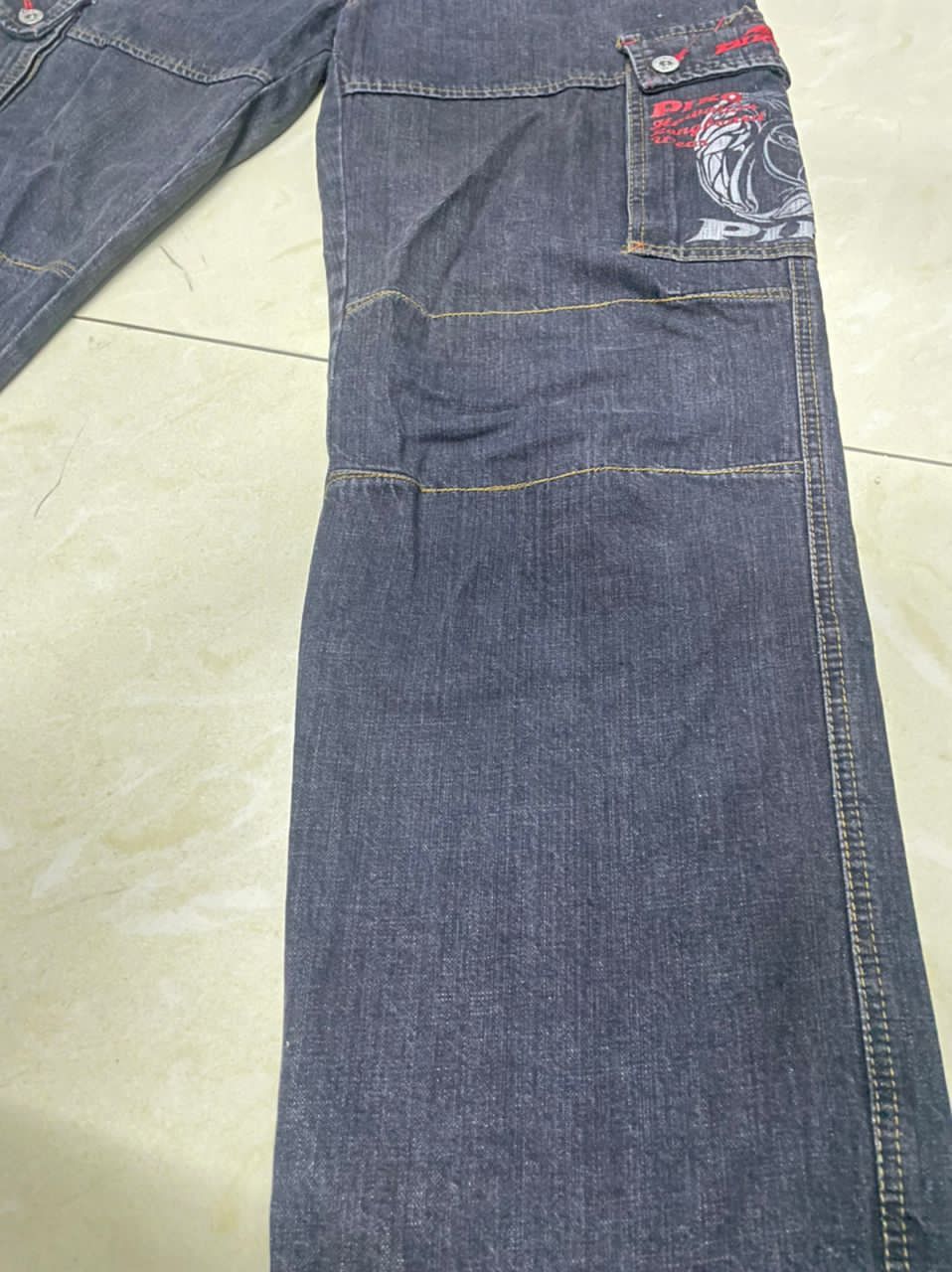 JNCO × Tribal Streetwear Vintage Piko Surf Cargo Denim Size US 28 / EU 44 - 4 Thumbnail