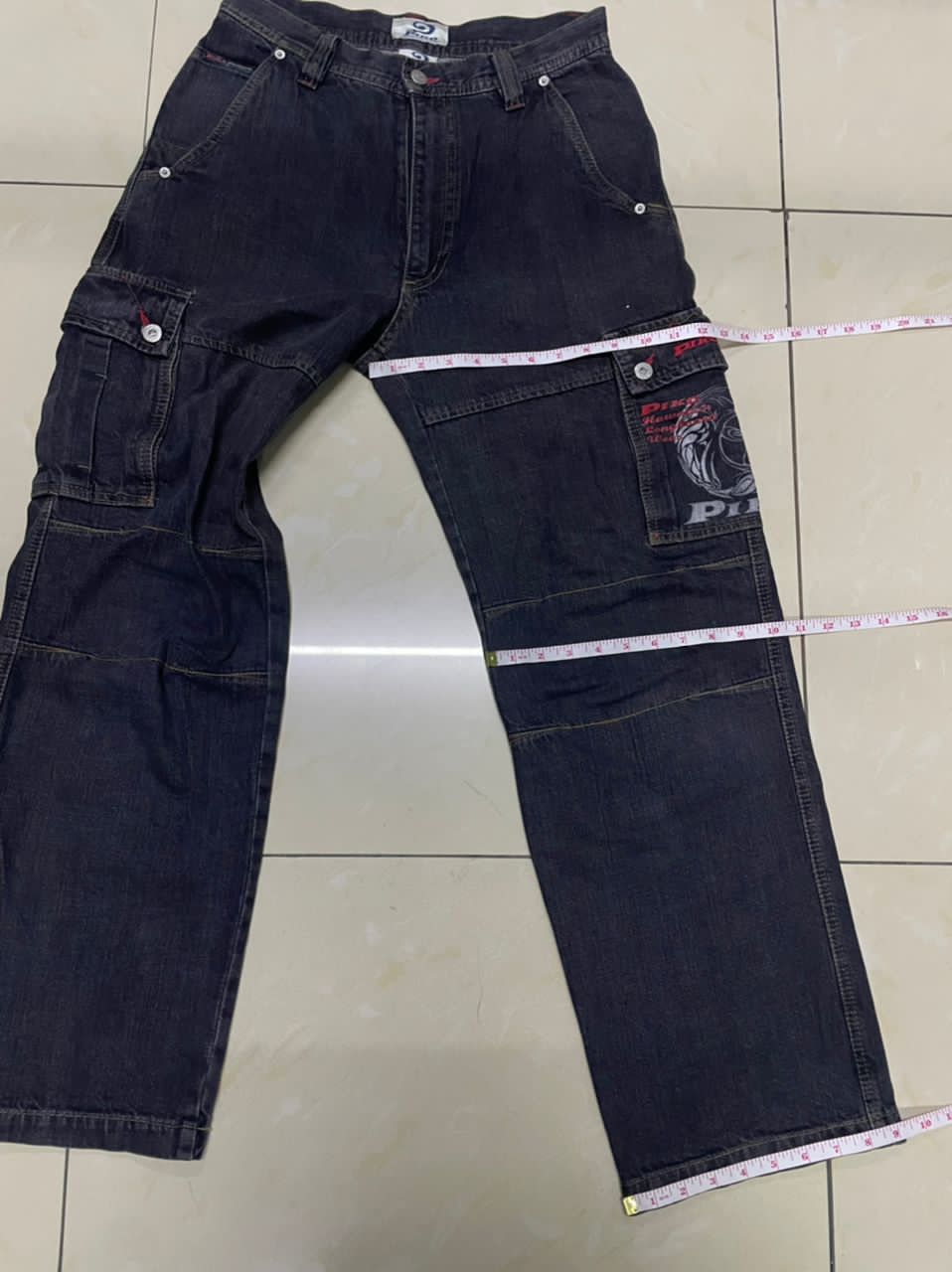 JNCO × Tribal Streetwear Vintage Piko Surf Cargo Denim Size US 28 / EU 44 - 15 Thumbnail