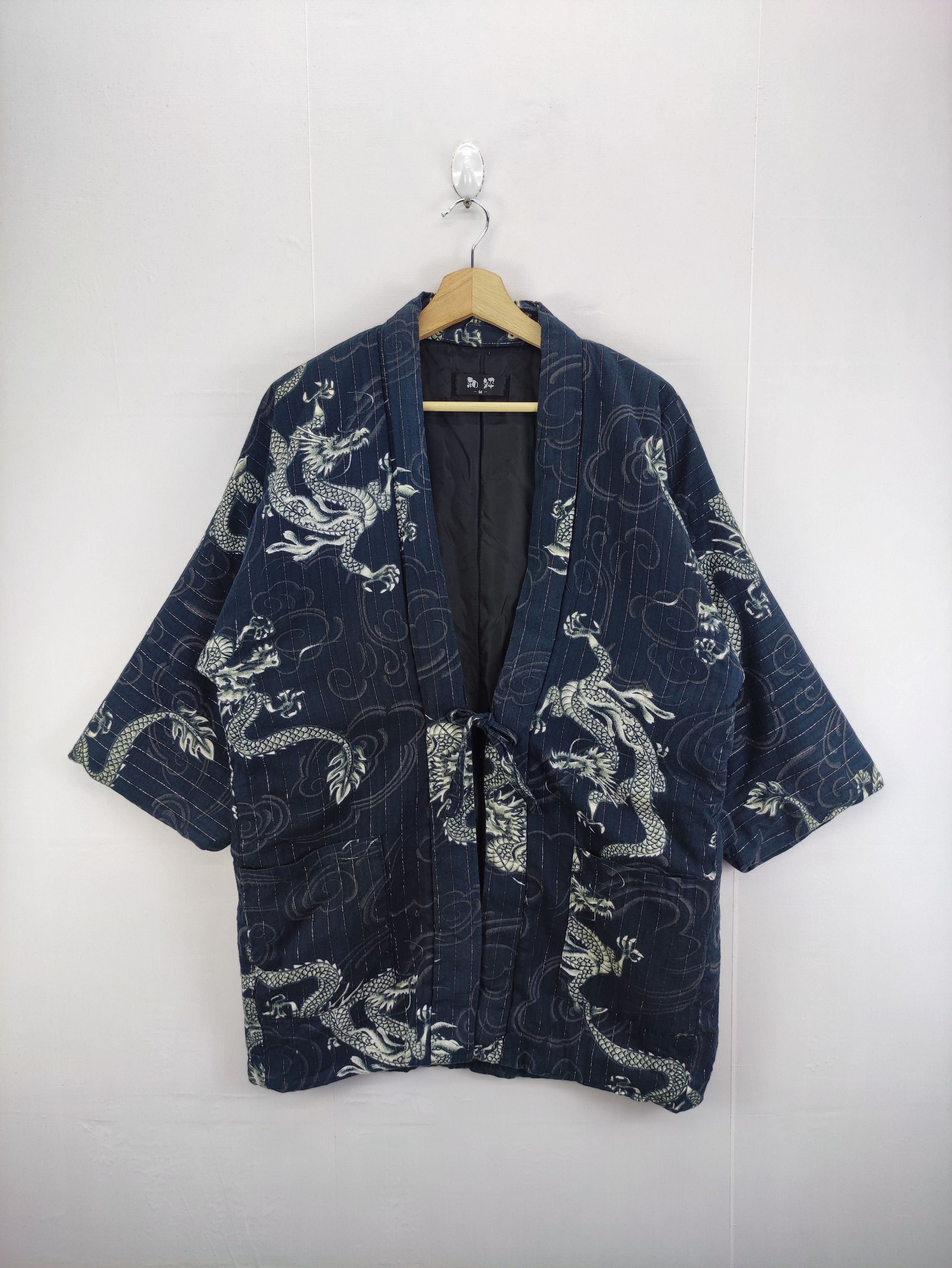 Japanese Brand Vintage kimono Cardigan Dragon Japanese Fullprint Size US M / EU 48-50 / 2 - 1 Thumbnail