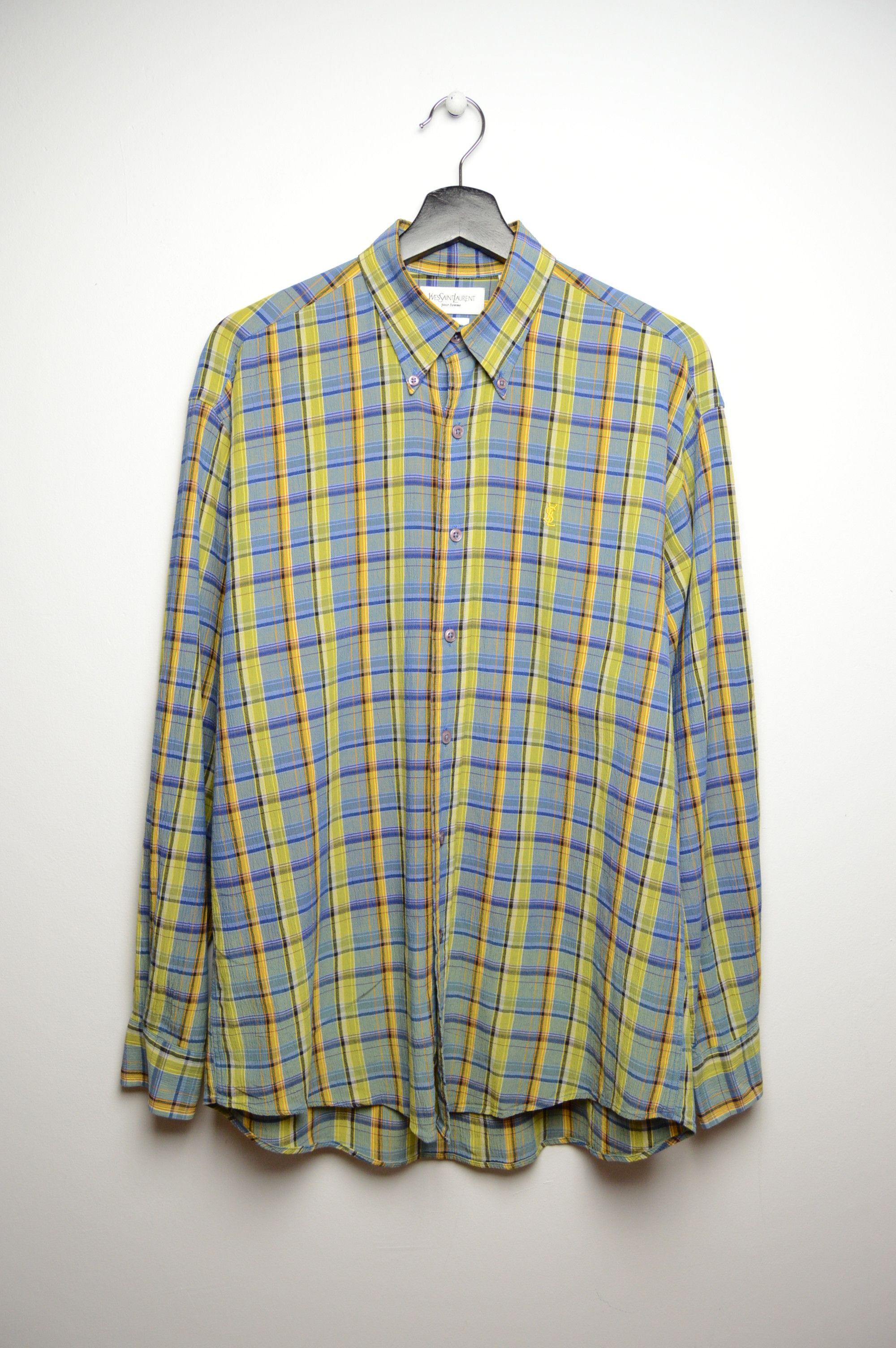 image of YSL Shirt Flannel Travis Vintage YSL Plaid, Men's (Size Large)