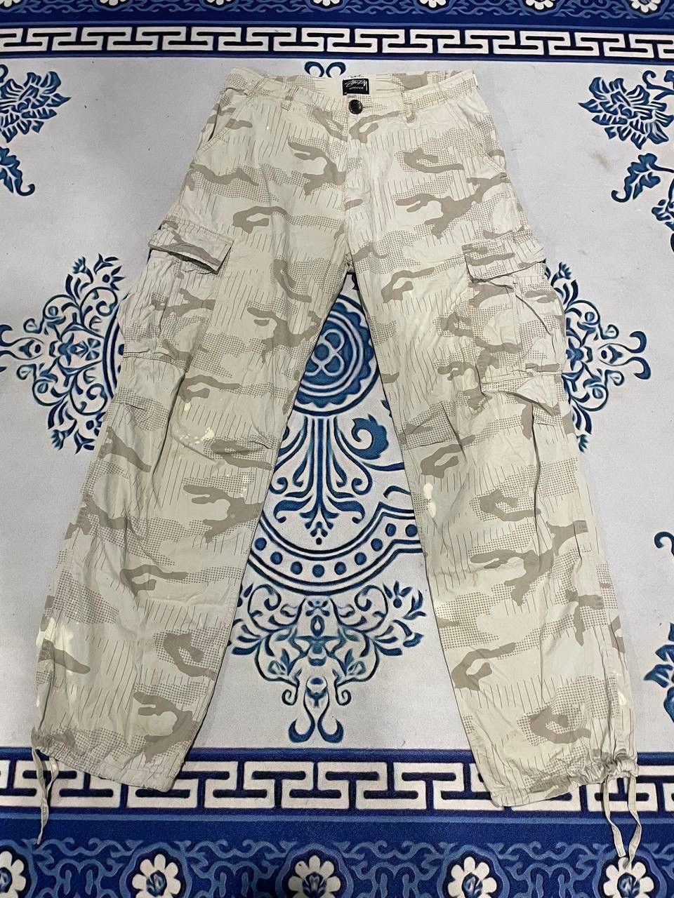 Stussy STUSSY Skull Embroidery Pattern Camouflage Cargo