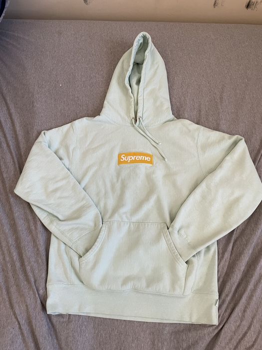 Supreme blue box online logo hoodie