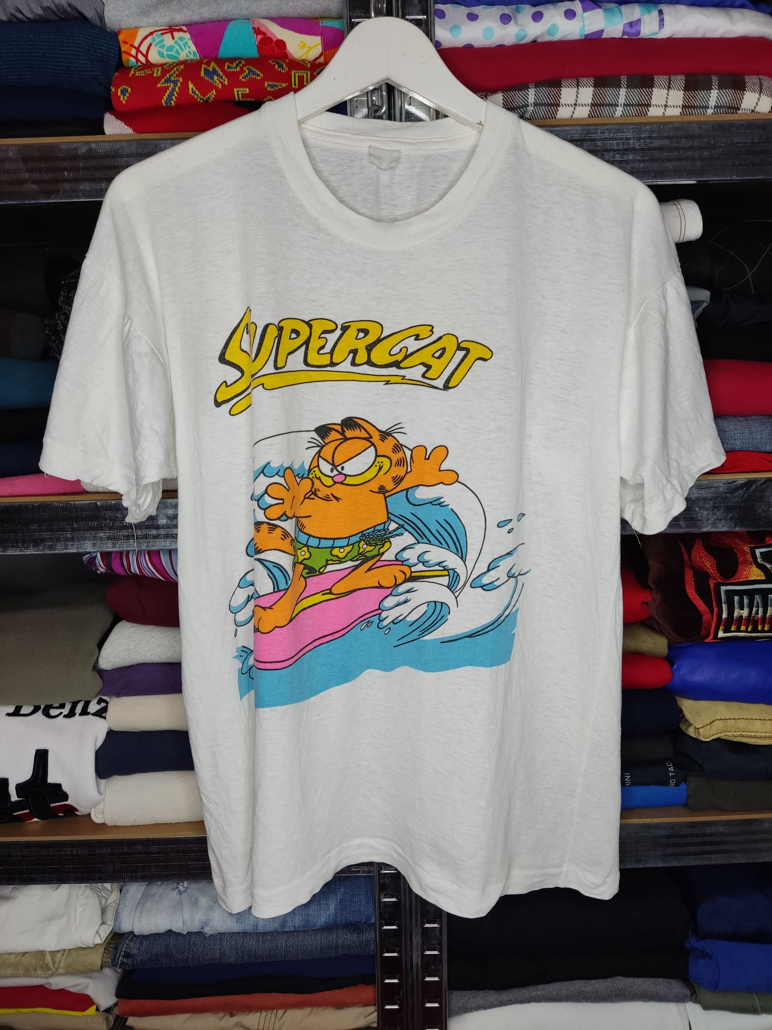 Vintage 80/90s Garfield Supercat Beach Vintage Veryrare Cartoon Tee ...