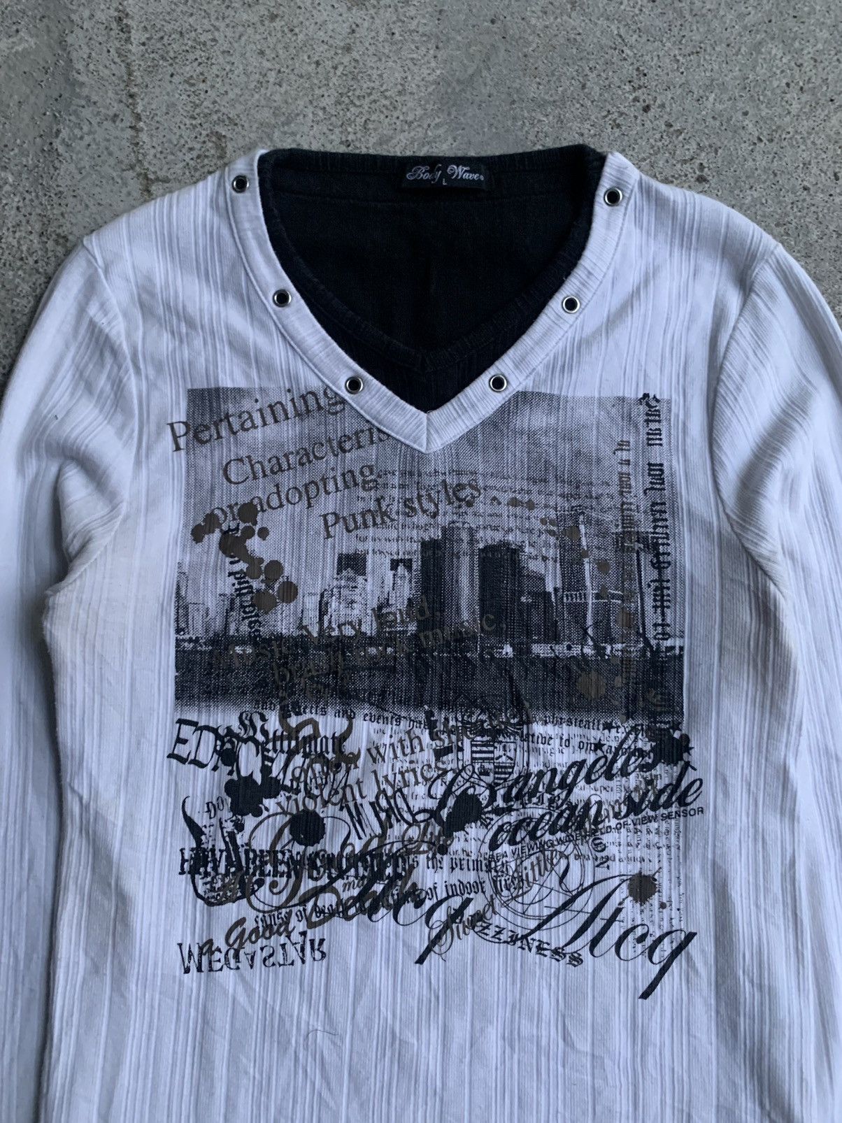 Beauty Beast × Japanese Brand × Jean Paul Gaultier Vintage Japanese Body Wave Seditionaries Punk Long Sleeve Size US L / EU 52-54 / 3 - 2 Thumbnail