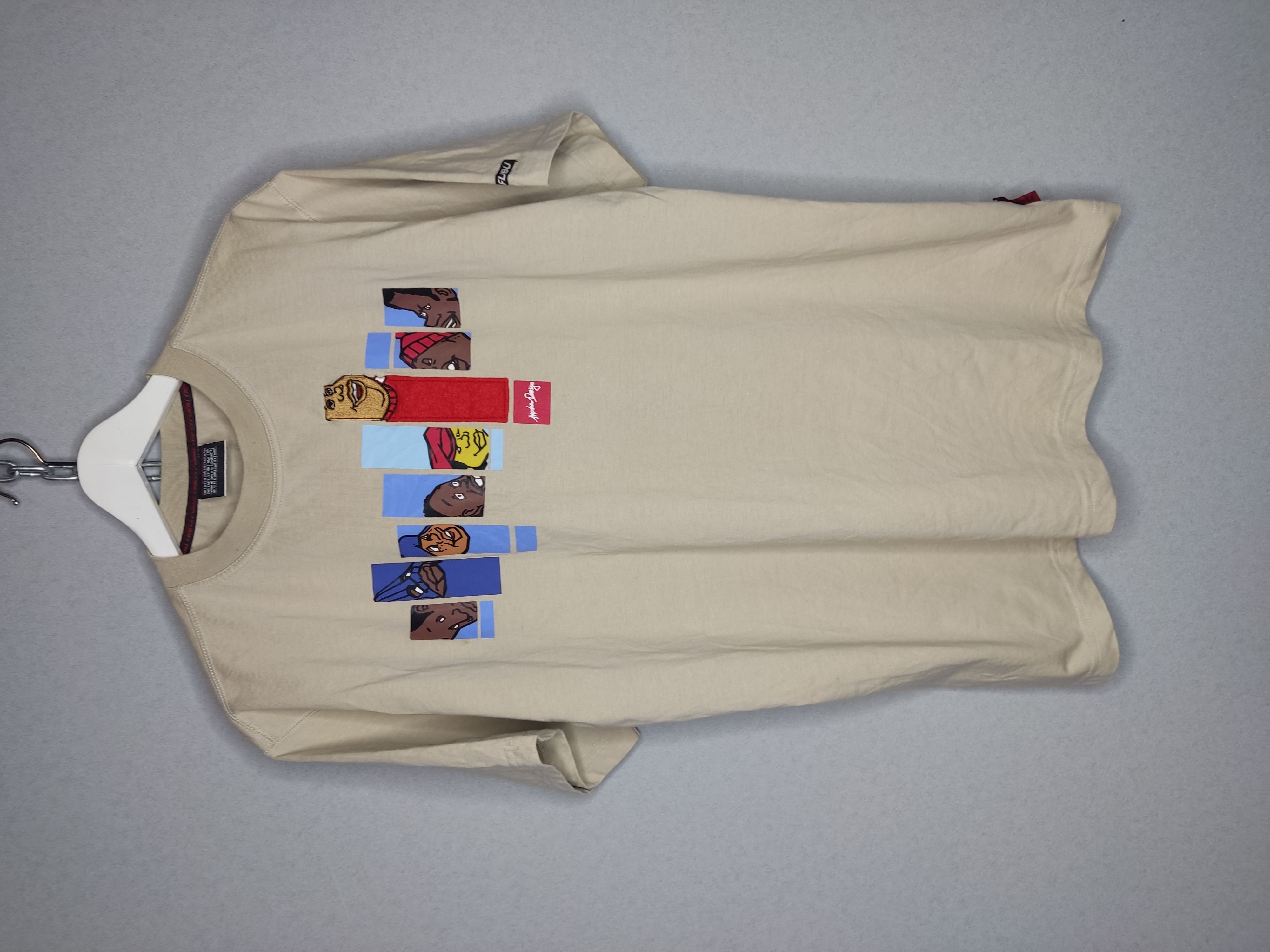 Pre-owned Fubu X Vintage 90's Fubu Hip Hop Rap Fat Albert T-shirt In Beige