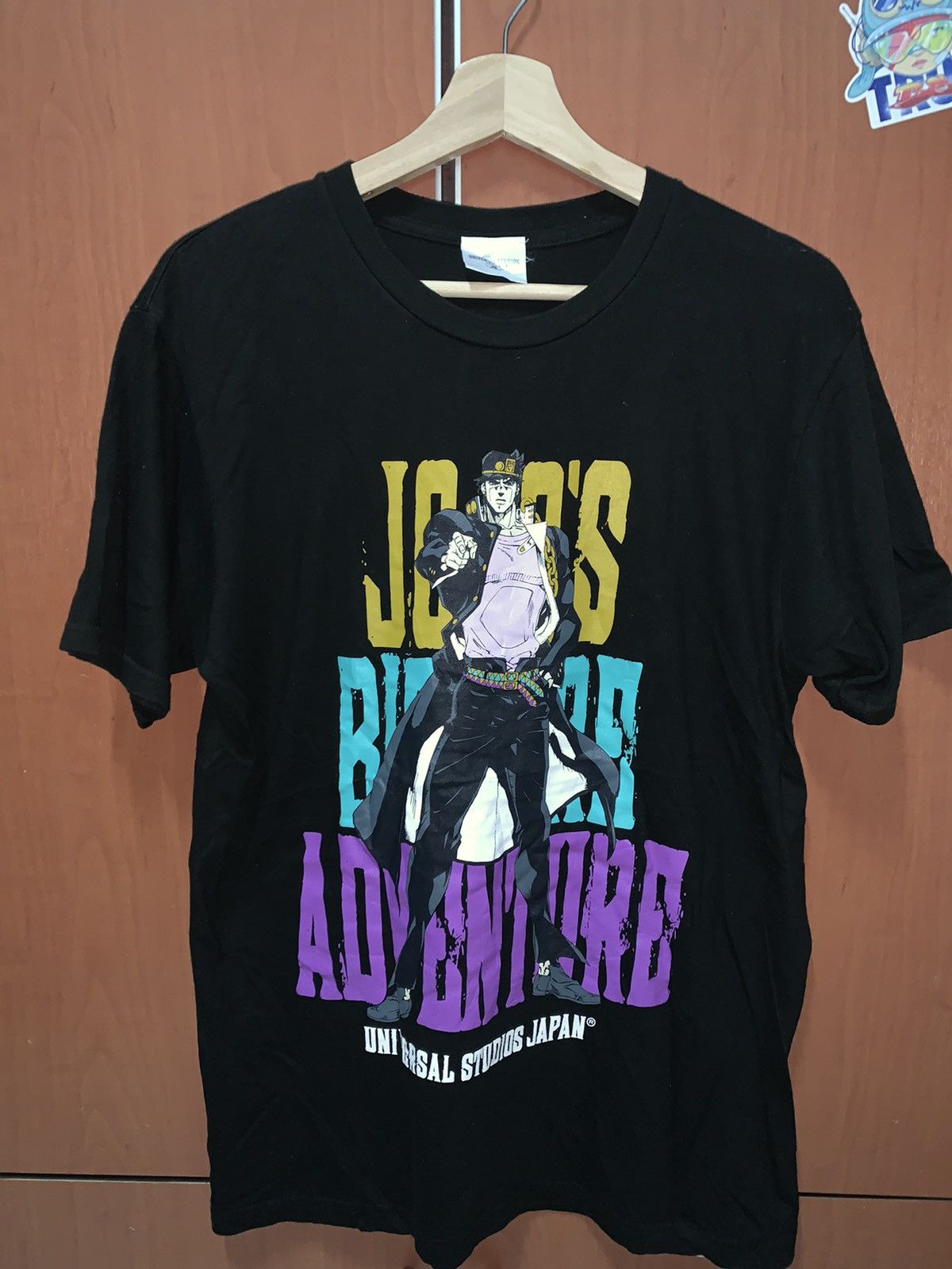 image of Anima x Cartoon Network Vintage Jojo’S Bizzarre Adventure T-Shirt!!! in Black, Men's (Size Medium)