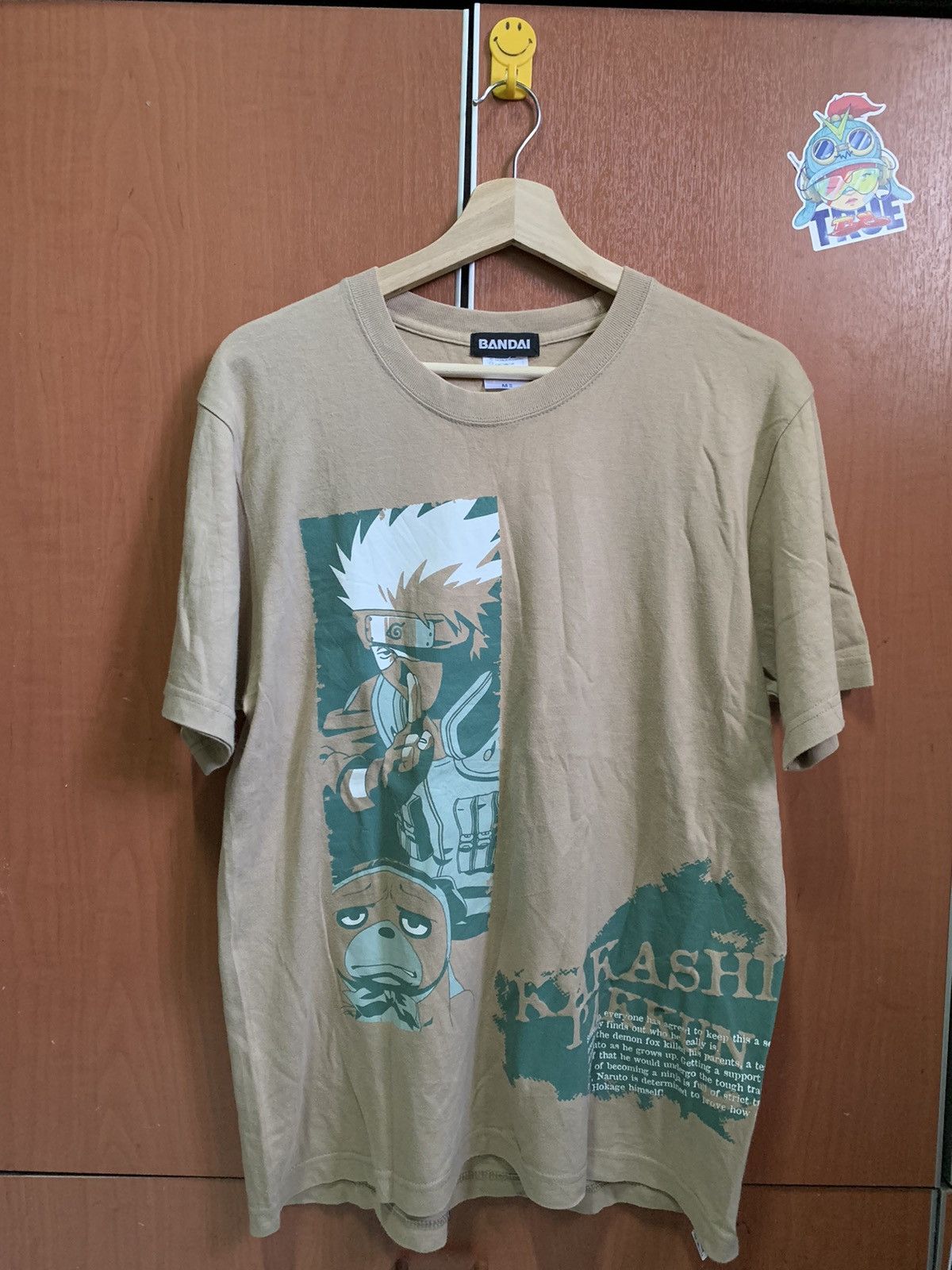 image of Cartoon Network x Vintage Binding vintage Naruto(Hatake Kakashi)T-Shirt in Soft Brown (Size Medium)