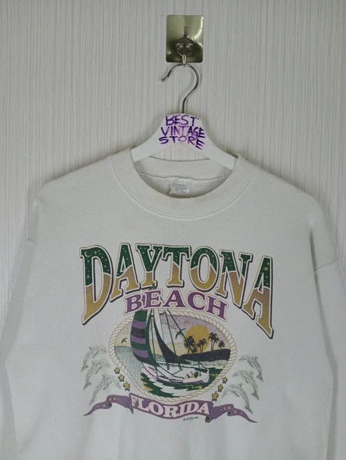 Daytona × Vintage Rare Vintage 80s Daytona Beach Florida Sweatshirt Size US S / EU 44-46 / 1 - 2 Thumbnail