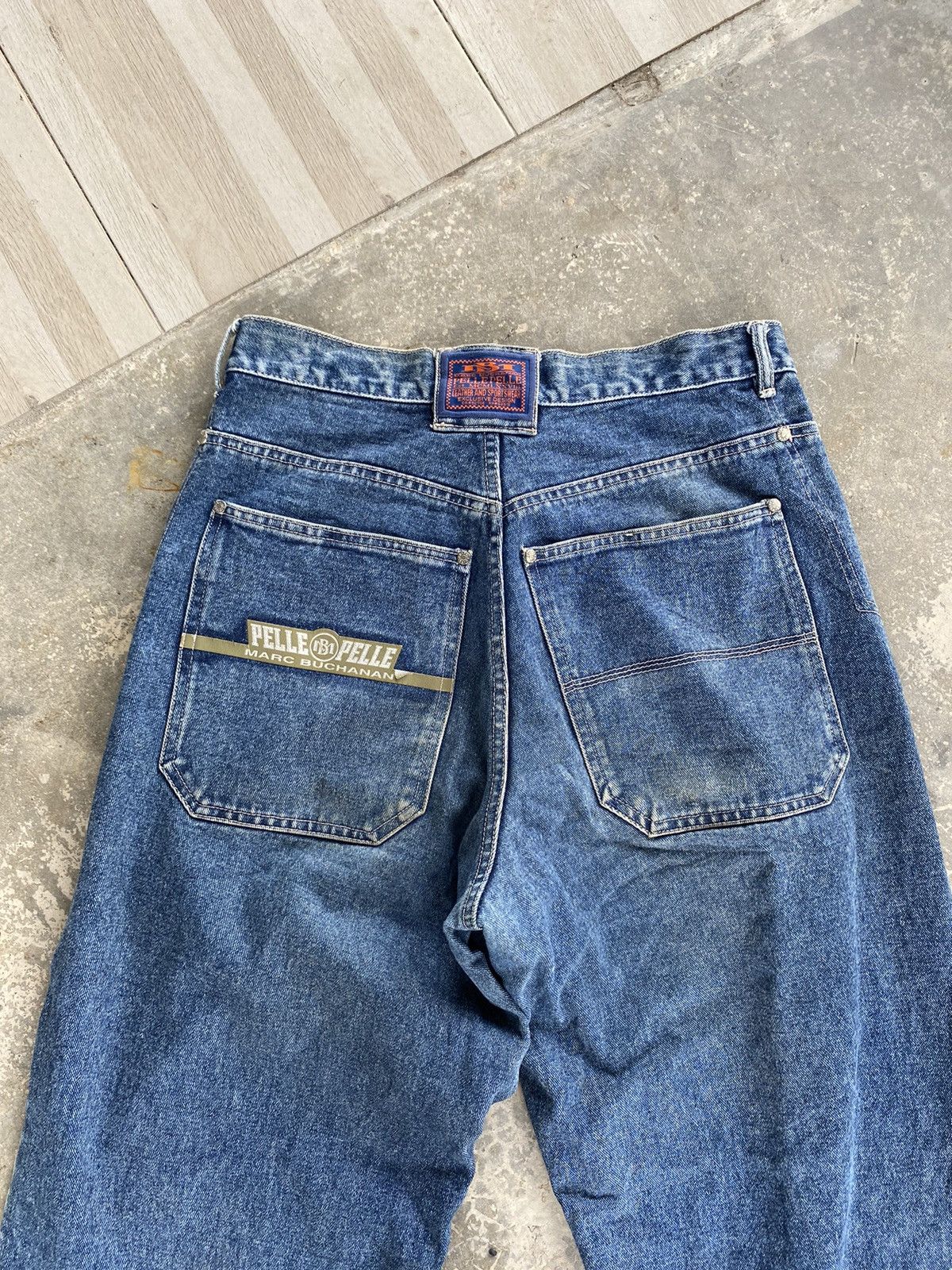 Pelle Pelle × Vintage Pelle Pelle by Marc Buchanan Baggy Jeans Nice design Size US 32 / EU 48 - 6 Thumbnail