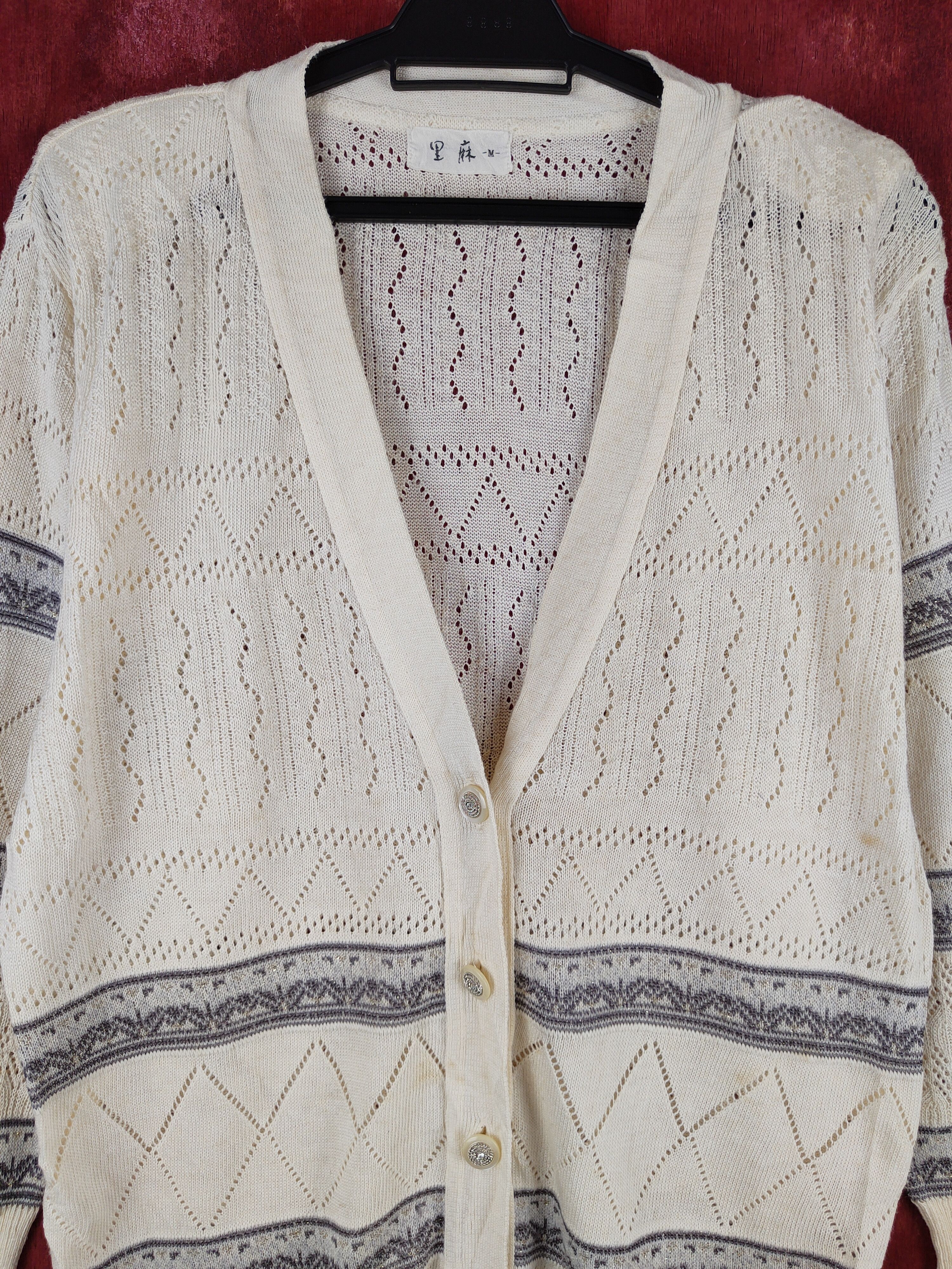 Japanese Brand Japan crochet vintage Cream Knitwear Cardigan #S848 Size M / US 6-8 / IT 42-44 - 2 Thumbnail
