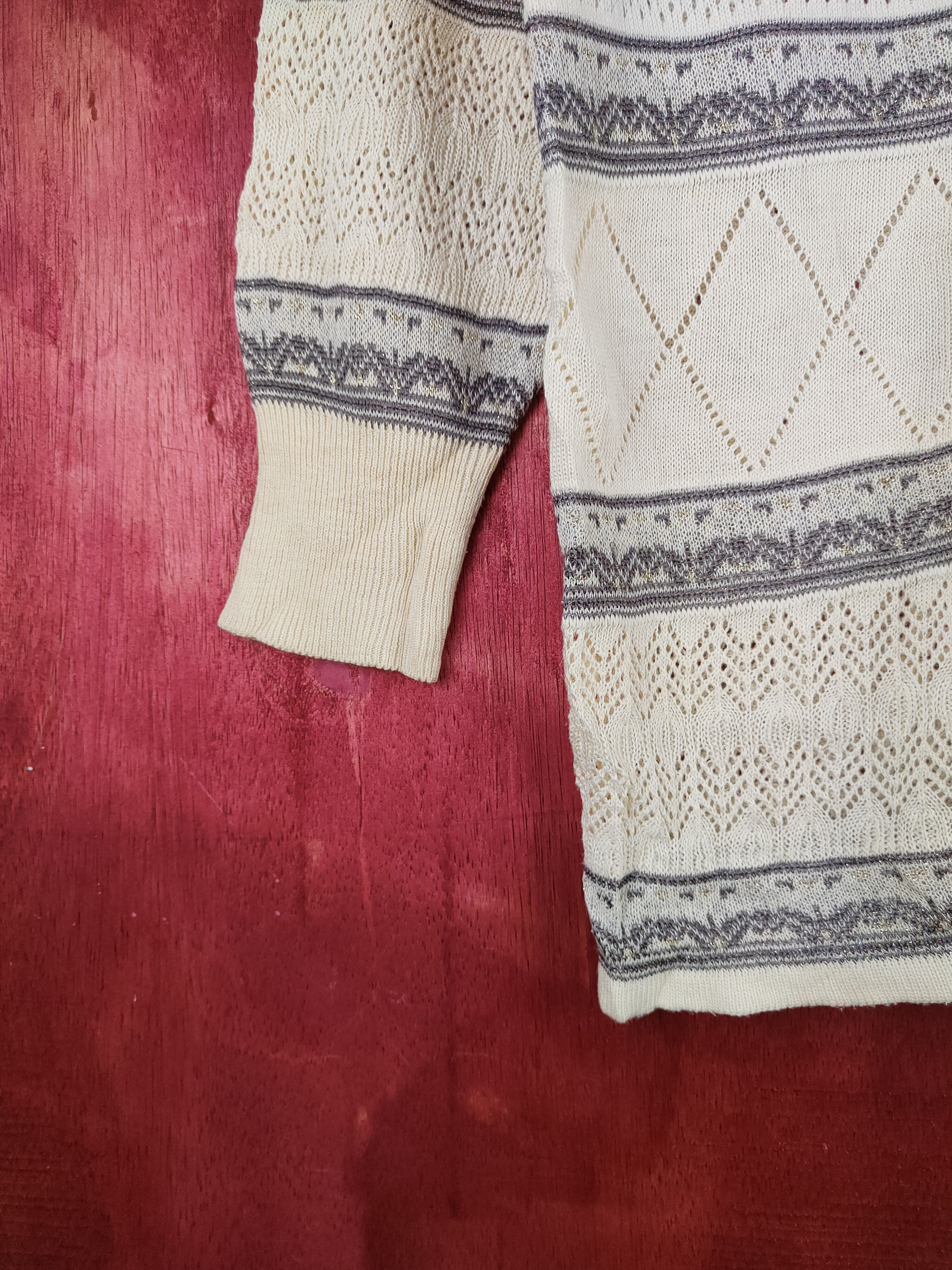 Japanese Brand Japan crochet vintage Cream Knitwear Cardigan #S848 Size M / US 6-8 / IT 42-44 - 5 Thumbnail