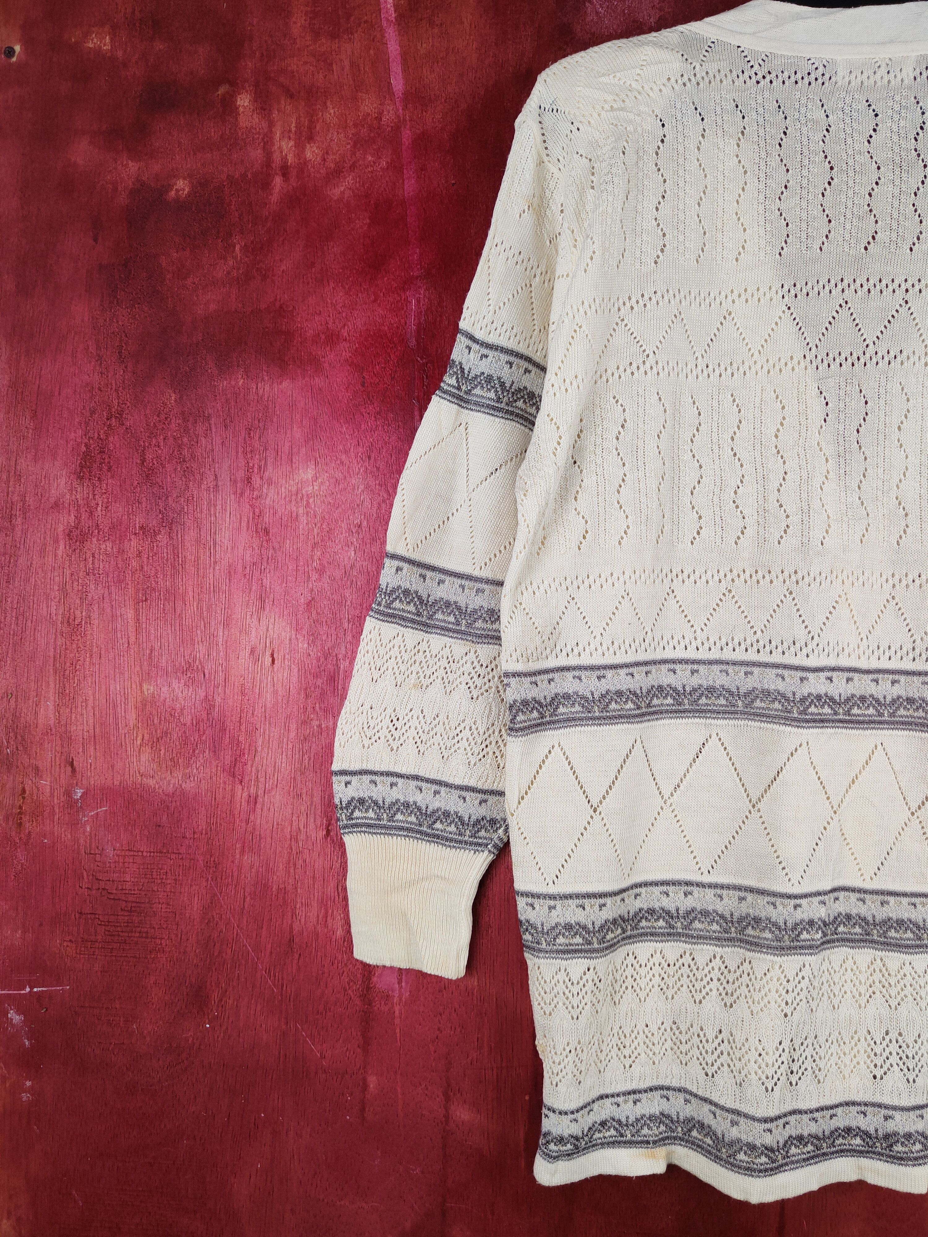 Japanese Brand Japan crochet vintage Cream Knitwear Cardigan #S848 Size M / US 6-8 / IT 42-44 - 9 Thumbnail