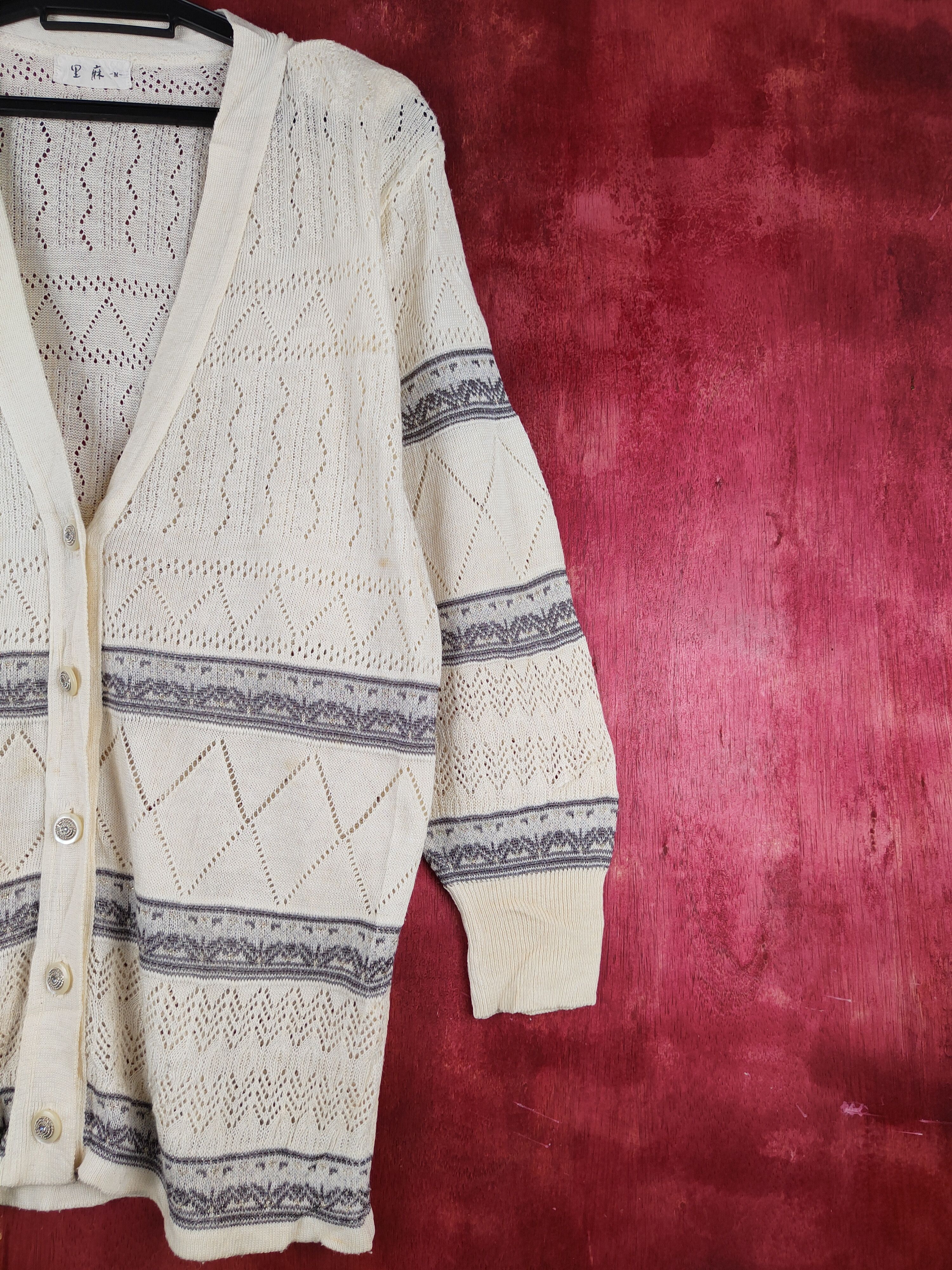 Japanese Brand Japan crochet vintage Cream Knitwear Cardigan #S848 Size M / US 6-8 / IT 42-44 - 6 Thumbnail