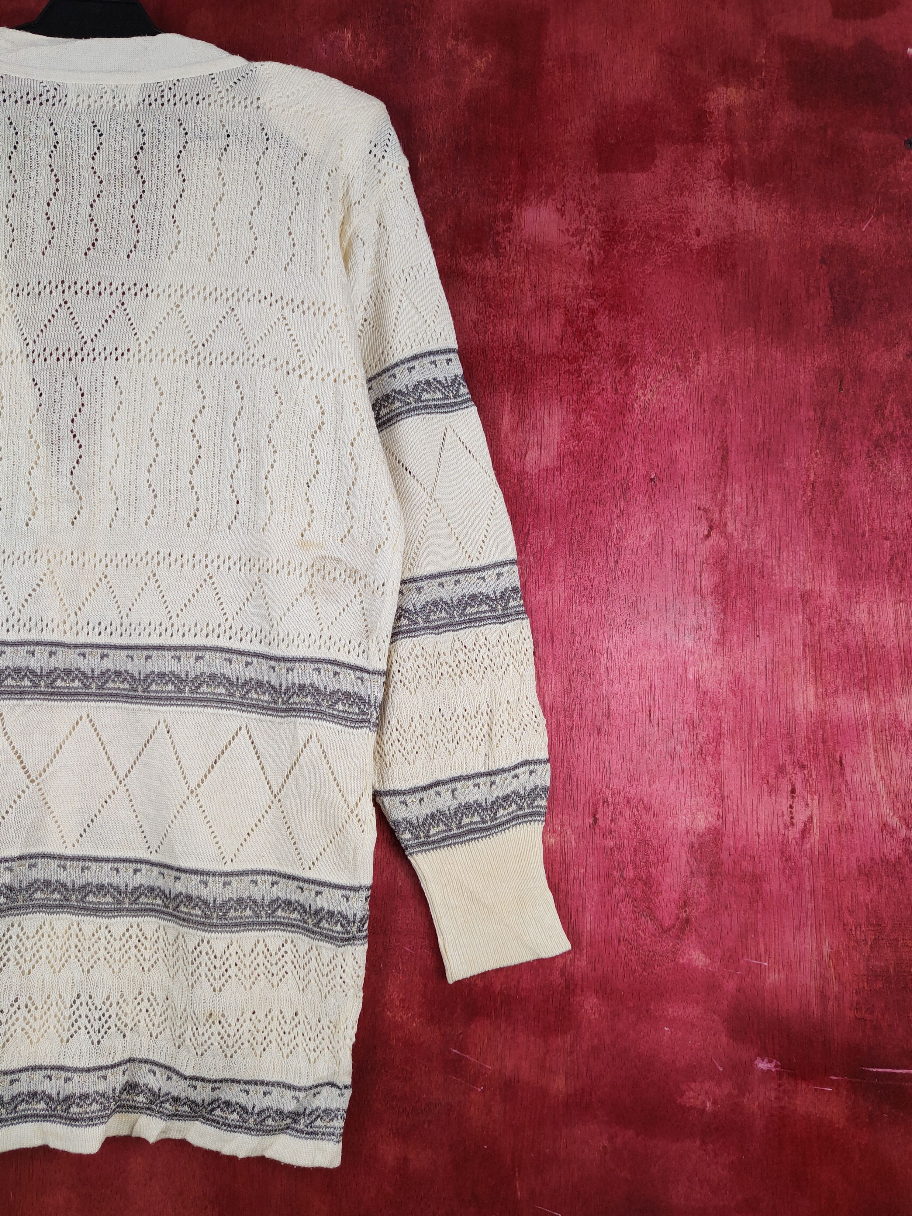 Japanese Brand Japan crochet vintage Cream Knitwear Cardigan #S848 Size M / US 6-8 / IT 42-44 - 10 Thumbnail