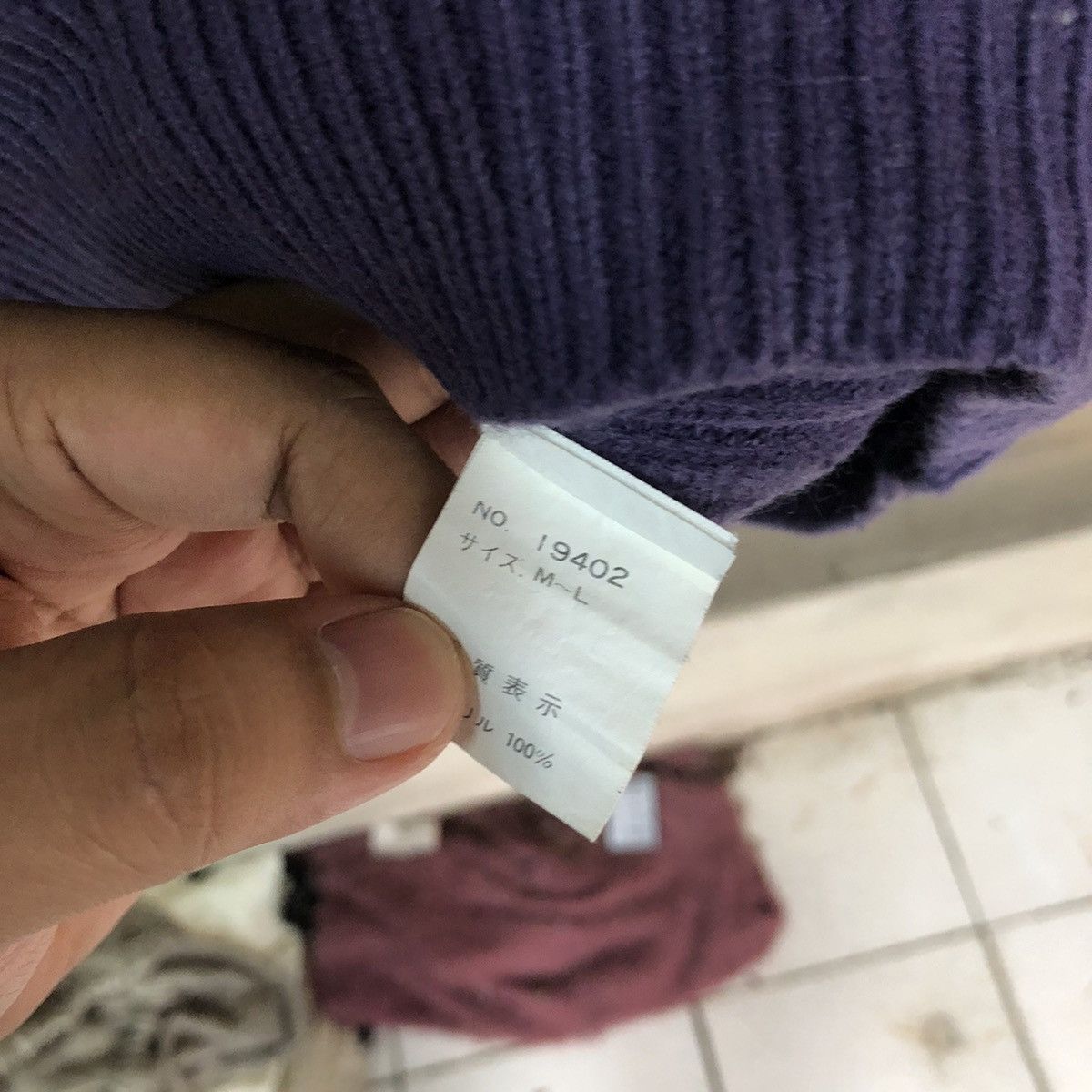 Aran Isles Knitwear × Japanese Brand × Vintage Bay Leaf Purple cable Knitwear #386B Size L / US 10 / IT 46 - 9 Thumbnail