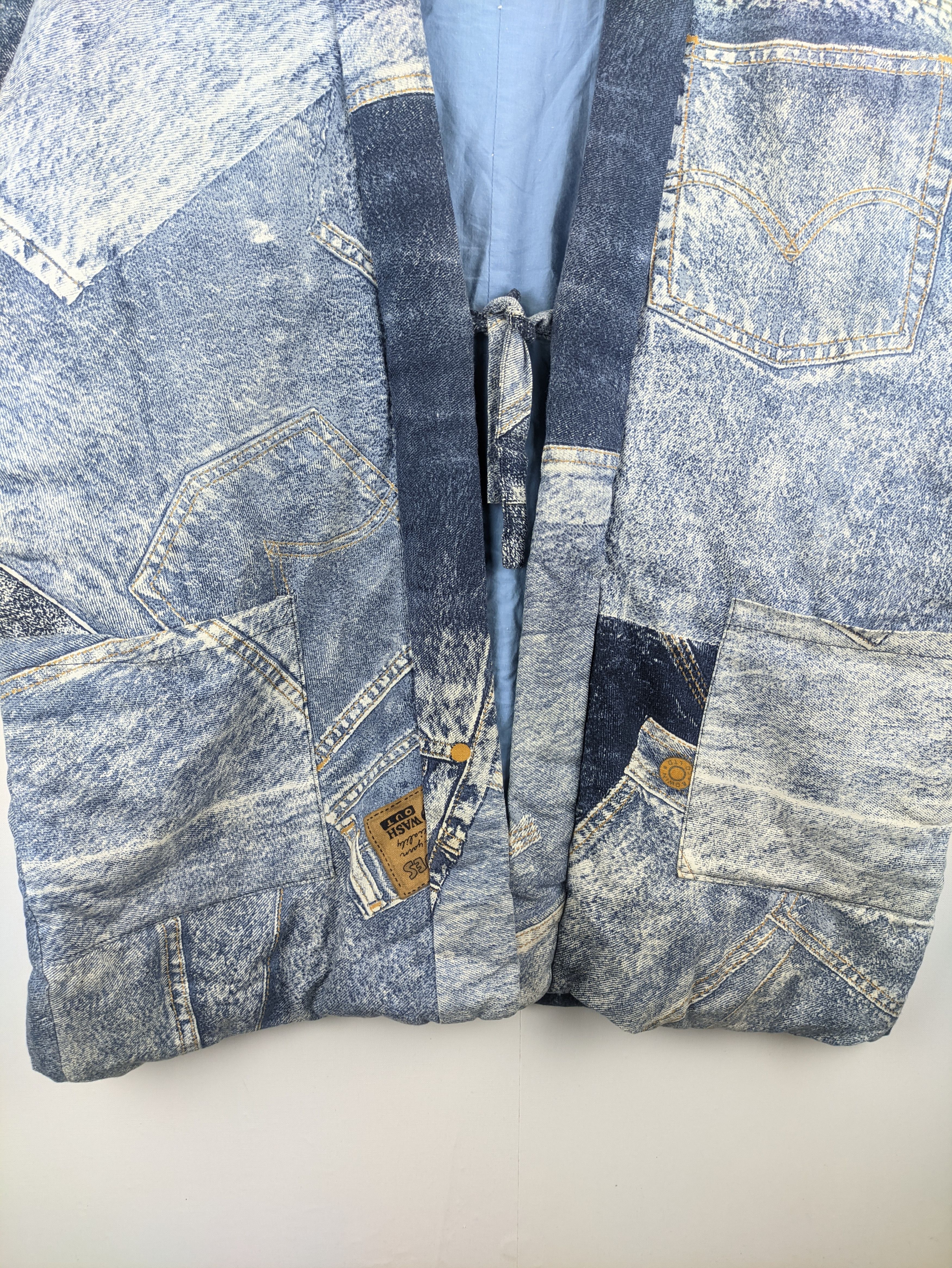 Japanese Brand Steals🔥Vintage Kimono Haori Denim Pattern Classic Singer Size US L / EU 52-54 / 3 - 6 Thumbnail