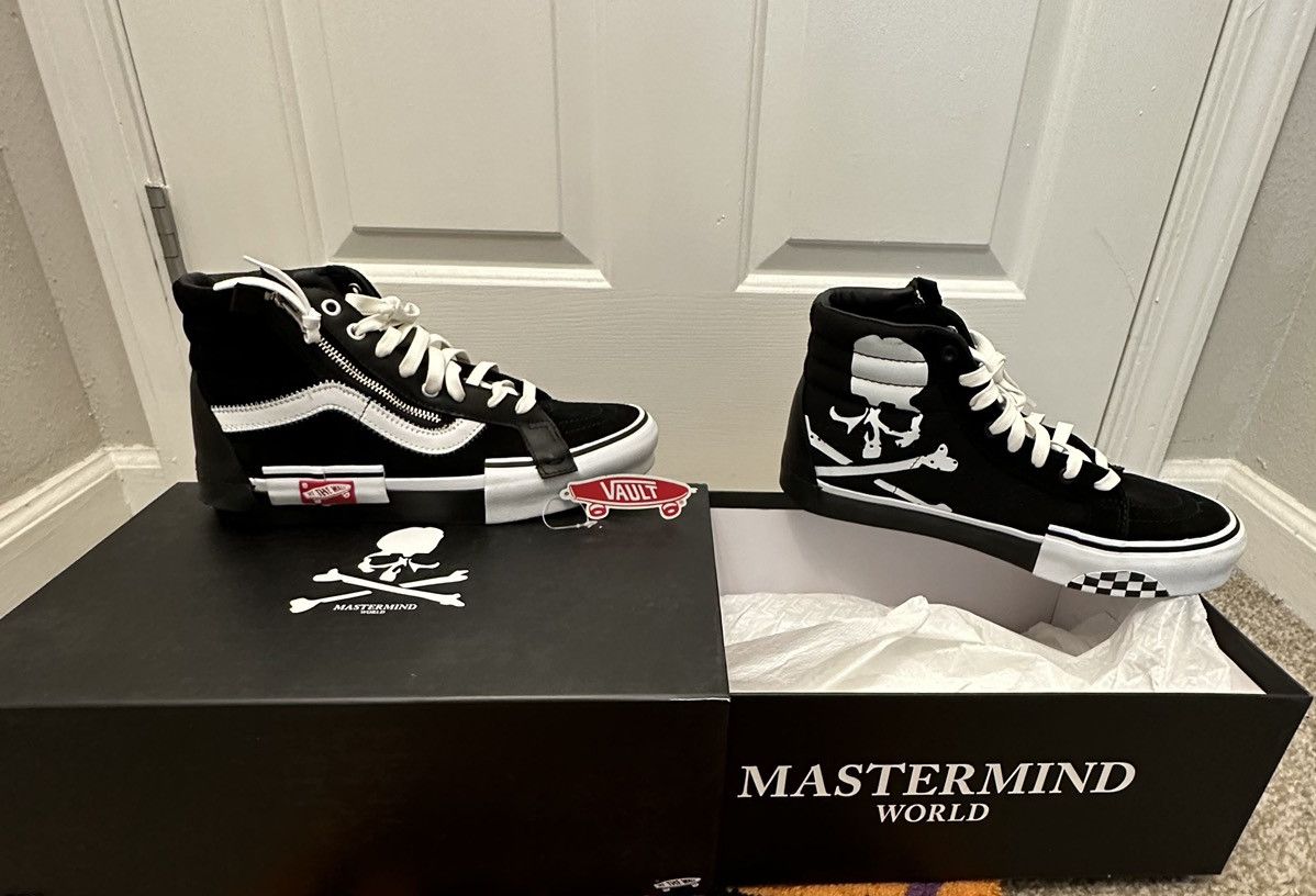 image of End X Mastermind X Vans Vault Sk8-Hi Cap Lx Shoes in Black, Men's (Size 9.5)