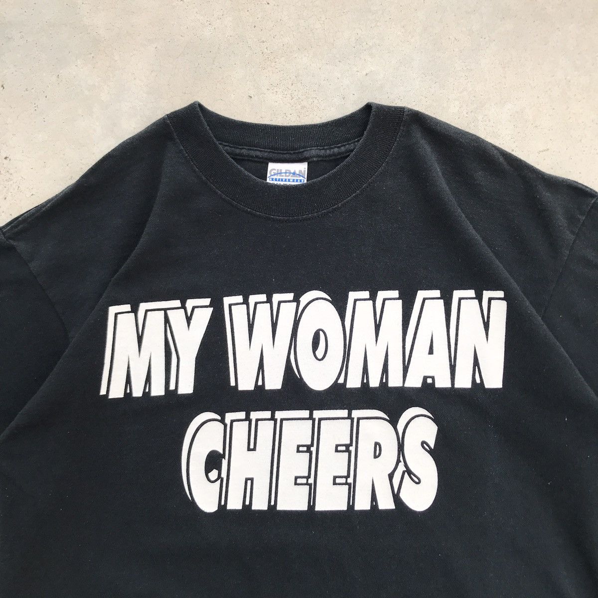 Vintage Vintage 90's Wording - Real Men Date Cheerleaders T-Shirt Size US M / EU 48-50 / 2 - 4 Thumbnail
