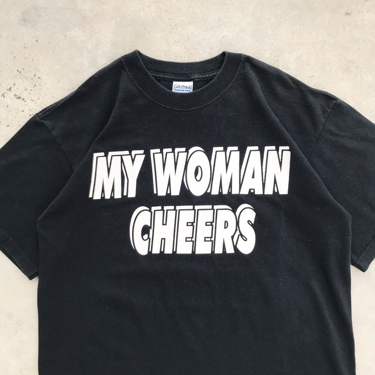Vintage Vintage 90's Wording - Real Men Date Cheerleaders T-Shirt Size US M / EU 48-50 / 2 - 3 Thumbnail