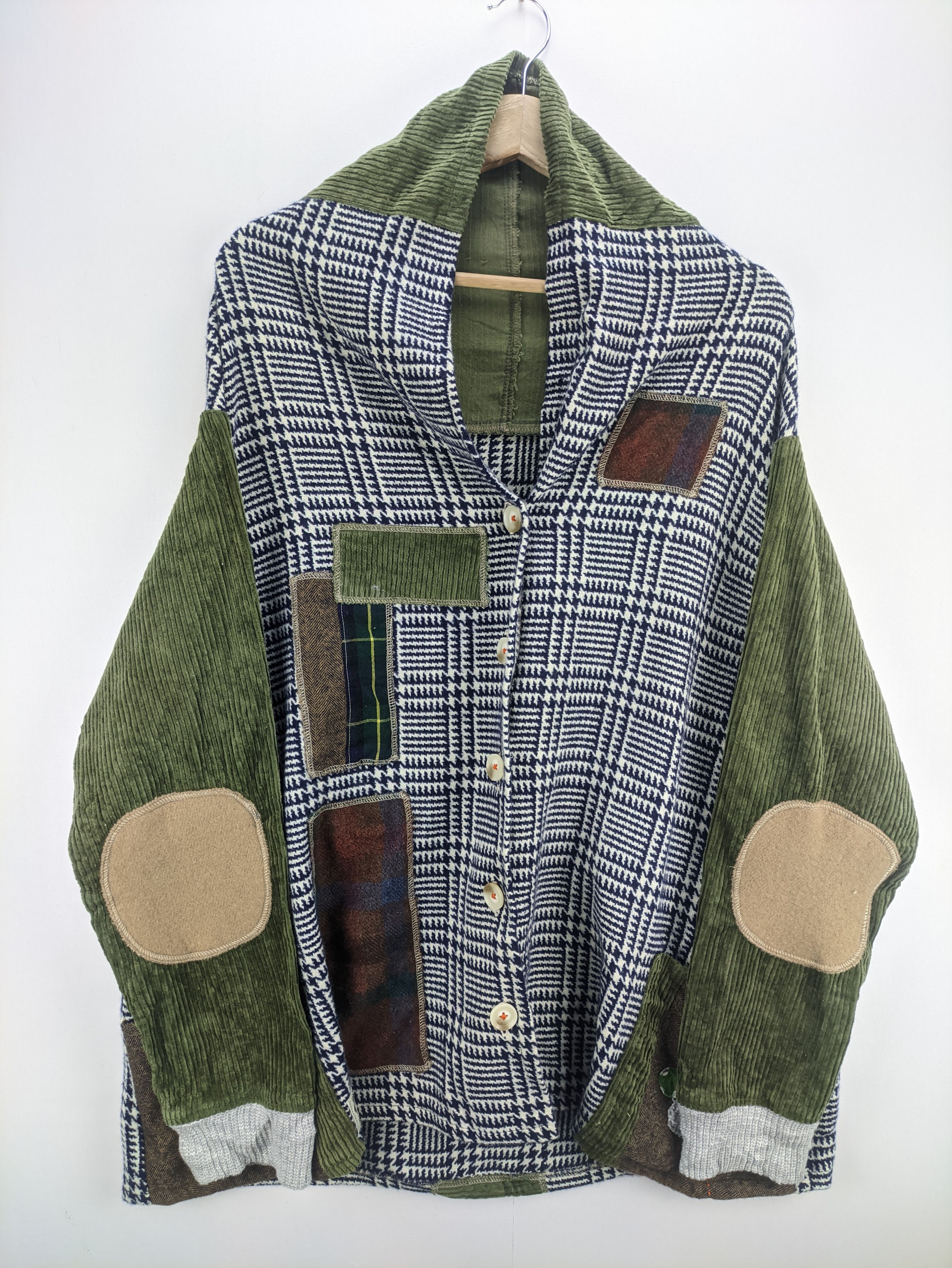 Japanese Brand Steals🔥Patchwork Jacket Corduroy Button Up Size L / US 10 / IT 46 - 8 Thumbnail