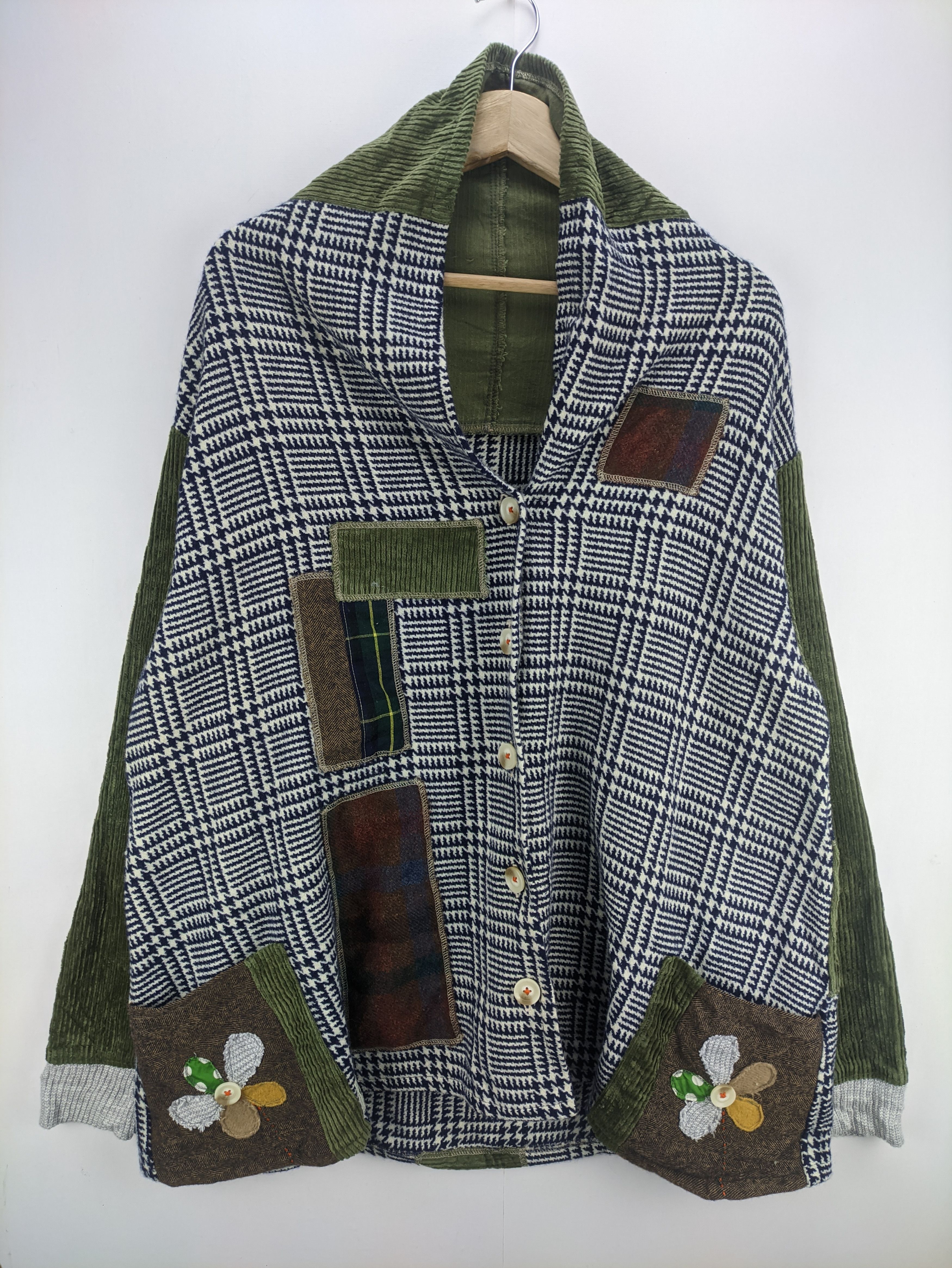 Japanese Brand Steals🔥Patchwork Jacket Corduroy Button Up Size L / US 10 / IT 46 - 1 Thumbnail