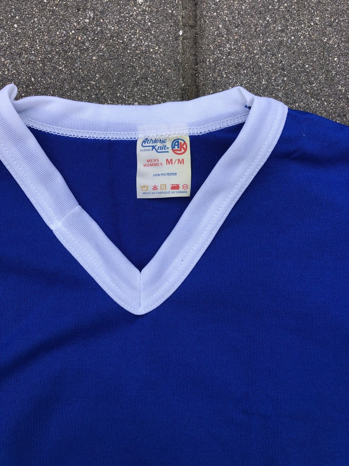Vintage 70s v neck 2 tone ringer athletic knit soccer sports top Size US M / EU 48-50 / 2 - 2 Thumbnail