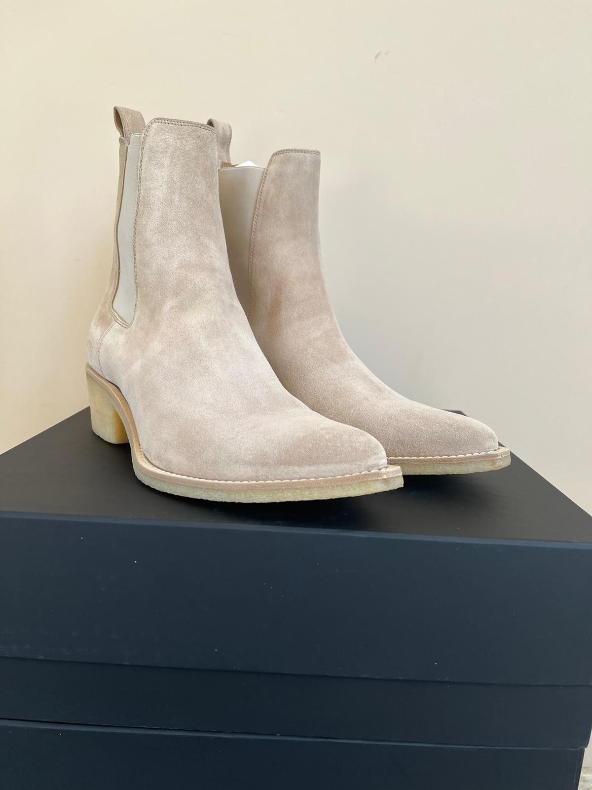 Amiri Crepe Pointy Toe Chelsea Boot in Tan Size US 11 / EU 44 - 7 Thumbnail