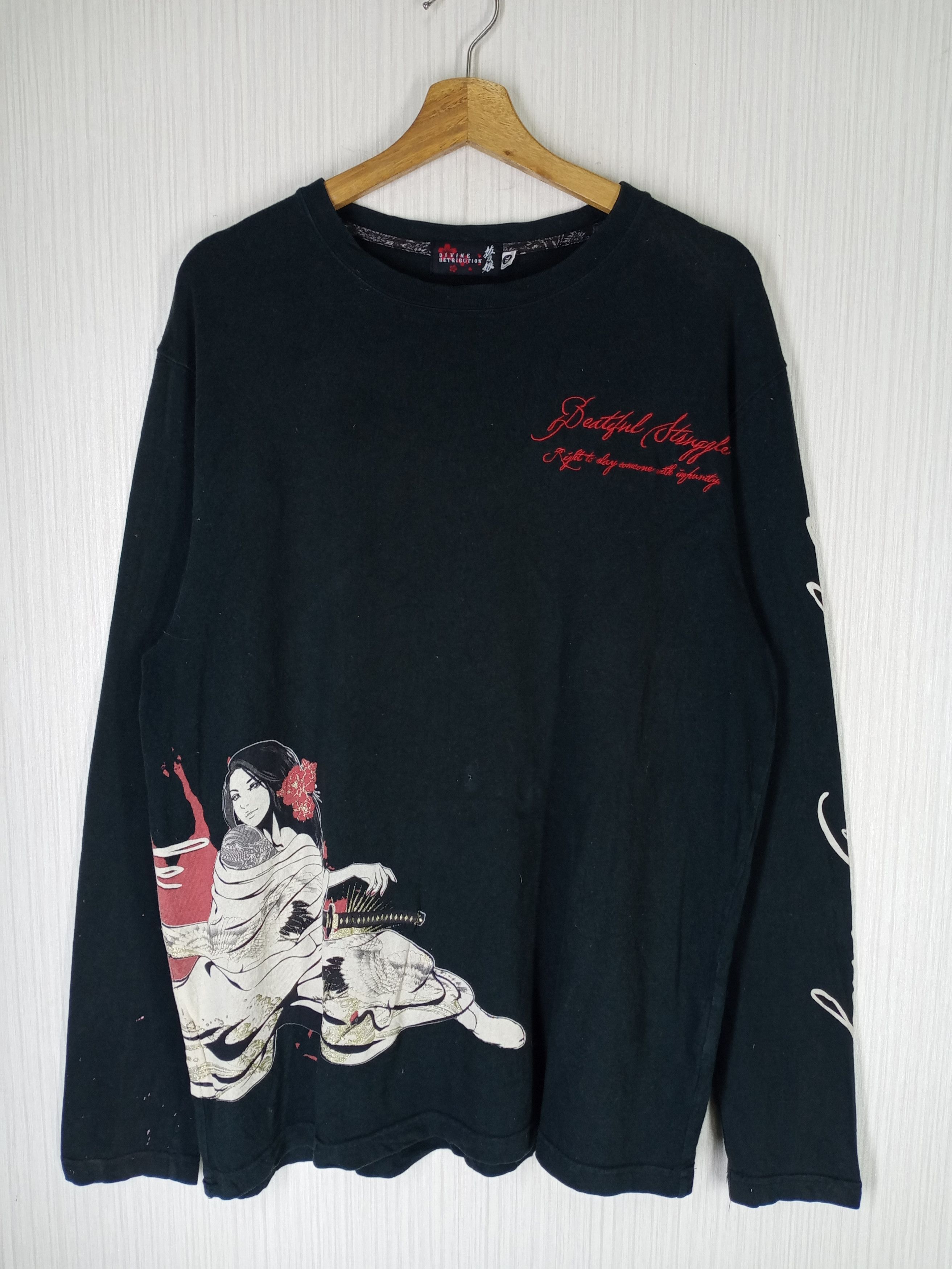 Japanese Brand Rare Divine Retribution Geisha Nice Design Long Sleeve Size US XL / EU 56 / 4 - 2 Thumbnail