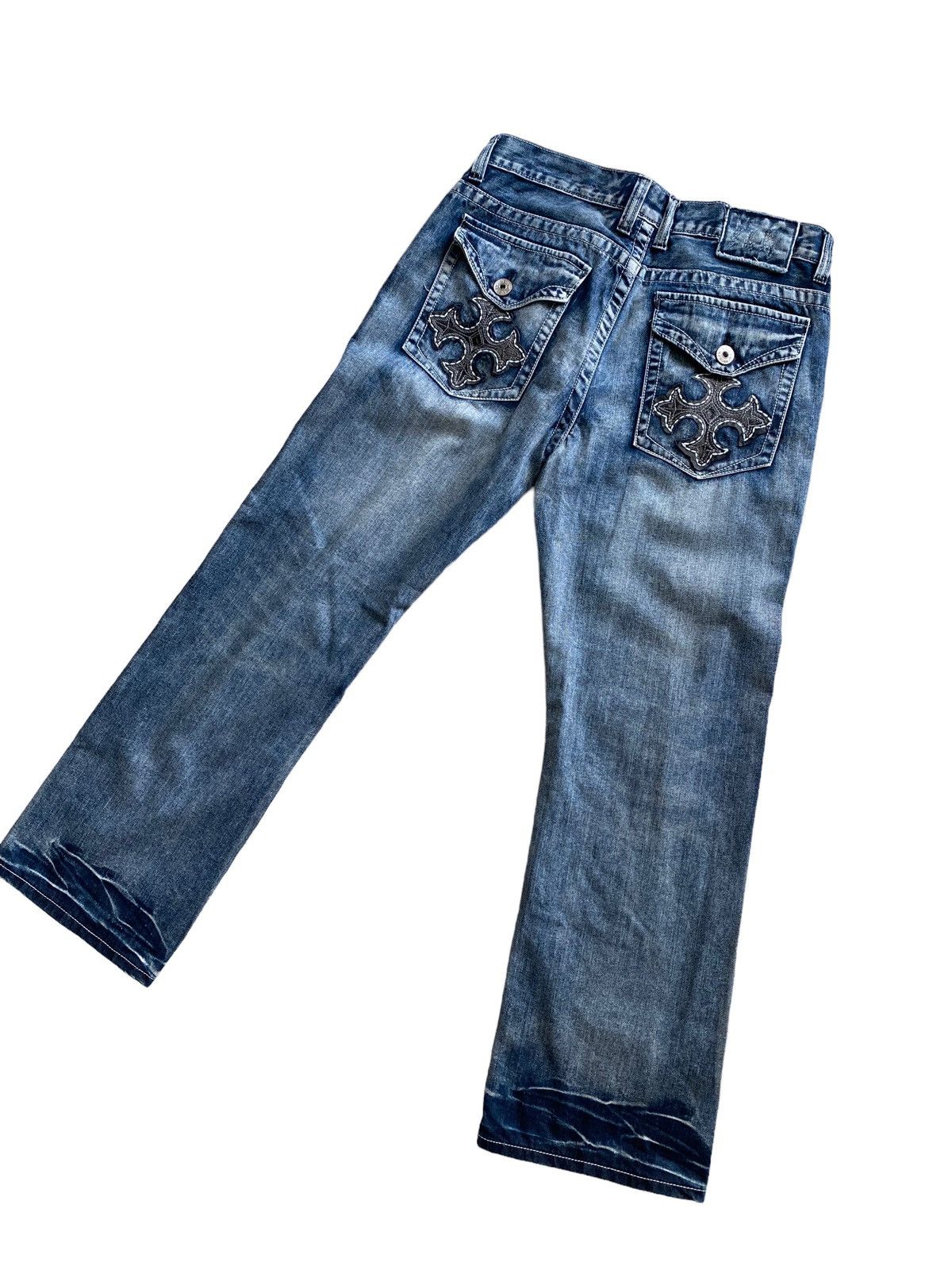 Hysteric Glamour × Japanese Brand × Tornado Mart HELX Denim Cromeheart Design Patchwork Style Size US 34 / EU 50 - 4 Thumbnail