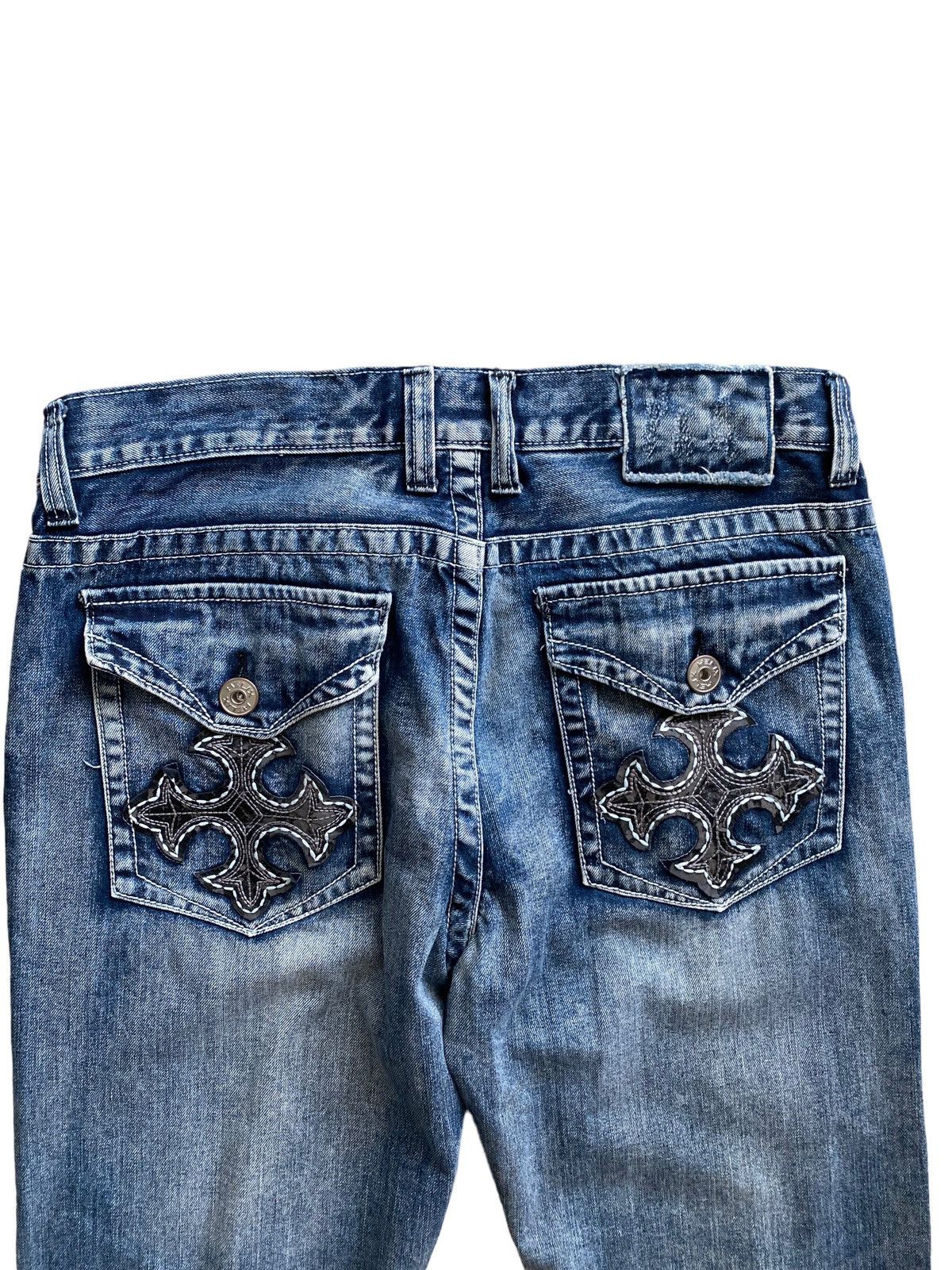 Hysteric Glamour × Japanese Brand × Tornado Mart HELX Denim Cromeheart Design Patchwork Style Size US 34 / EU 50 - 3 Thumbnail