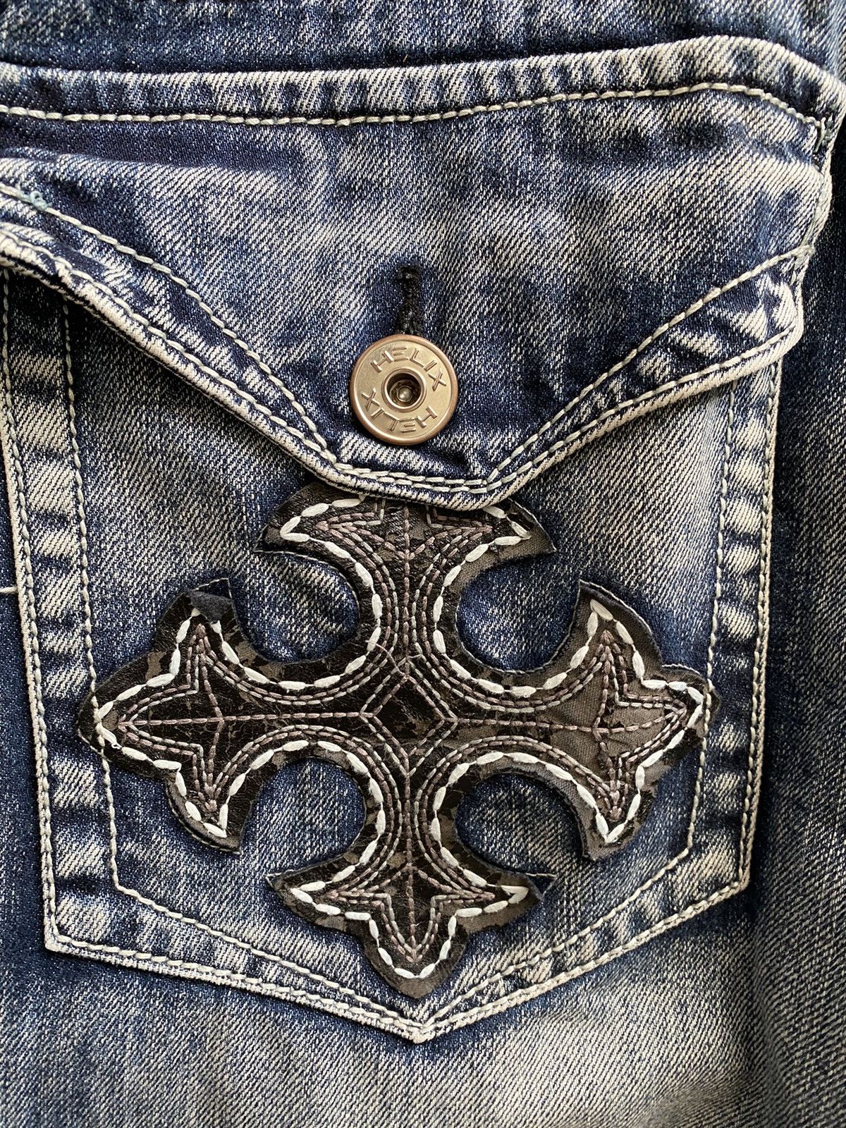 Hysteric Glamour × Japanese Brand × Tornado Mart HELX Denim Cromeheart Design Patchwork Style Size US 34 / EU 50 - 18 Thumbnail