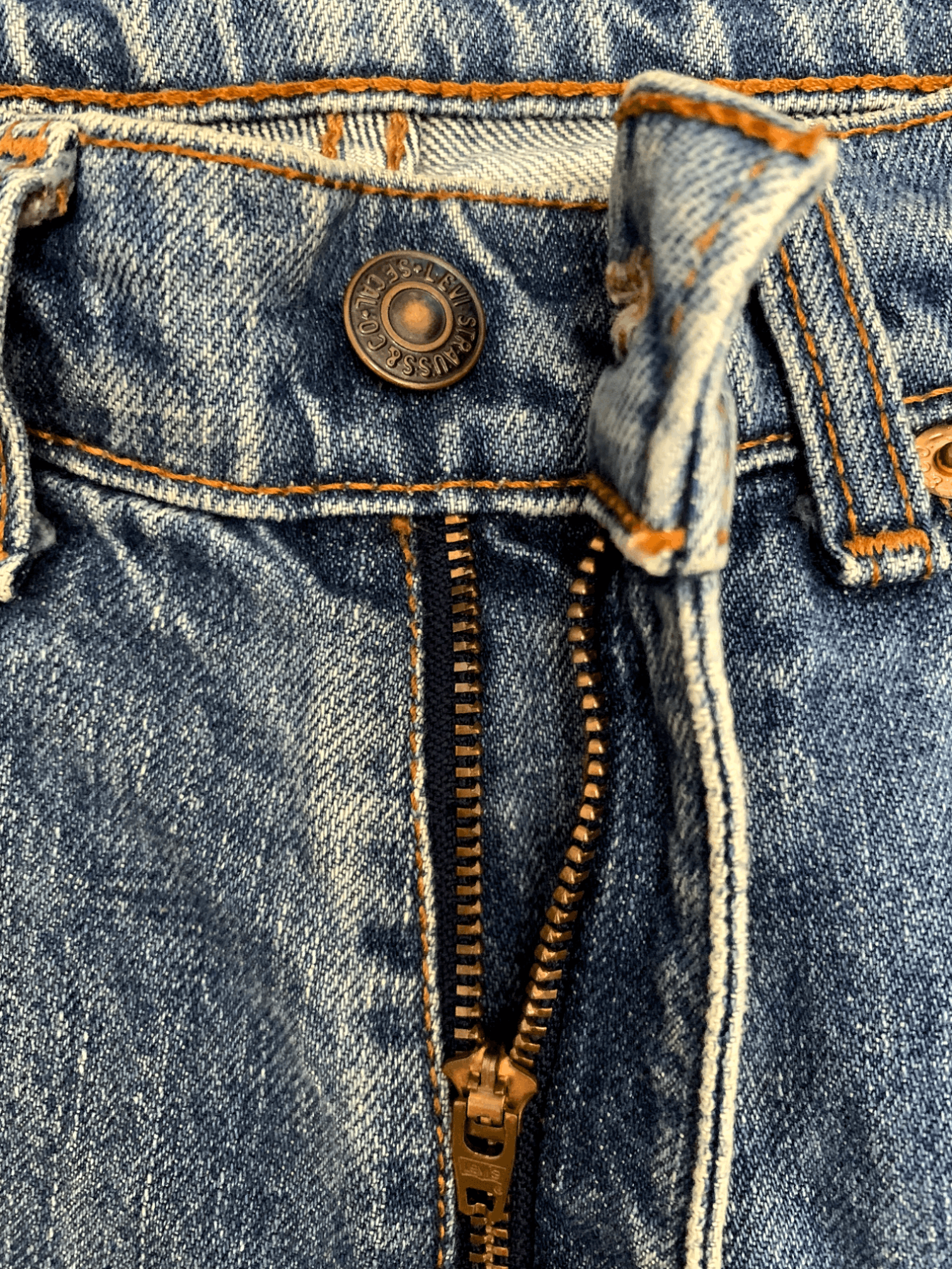 Levi's Vintage 90s Levis 503 Blue Wash Distressed Jean Shorts Jorts Size US 28 / EU 44 - 5 Thumbnail