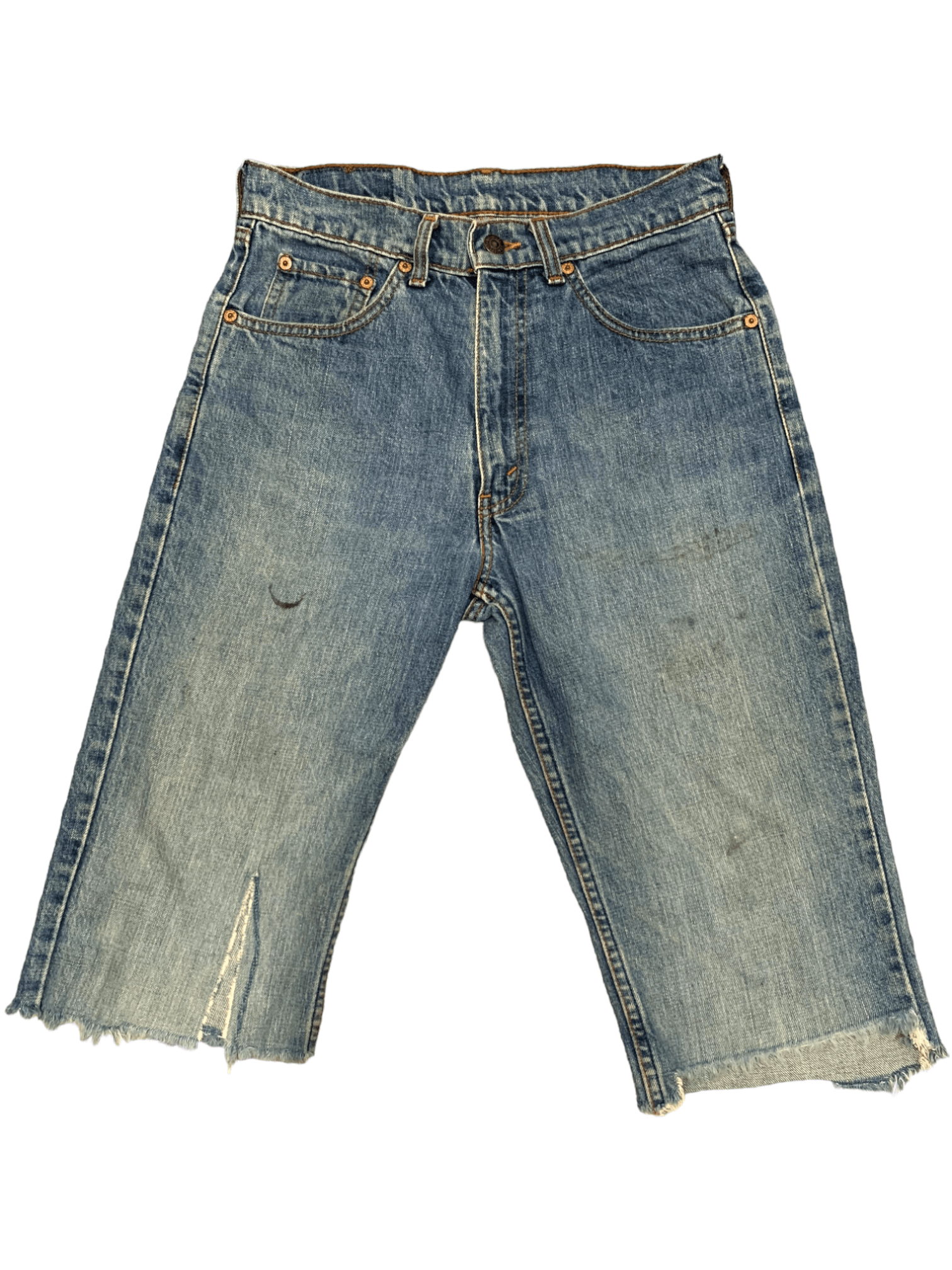 Vintage 90s Levis 503 Blue Wash Distressed Jean Shorts Jorts