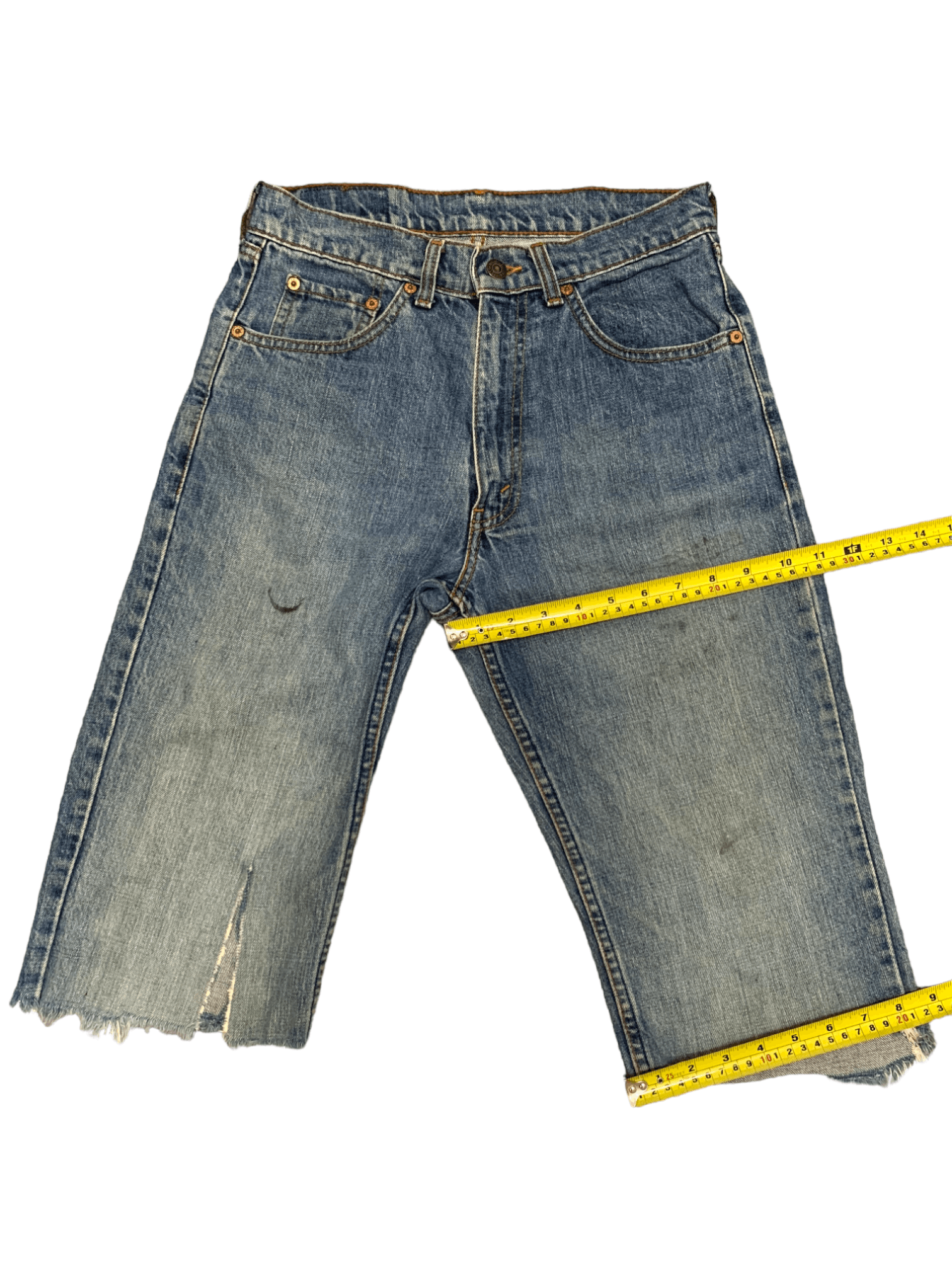 Levi's Vintage 90s Levis 503 Blue Wash Distressed Jean Shorts Jorts Size US 28 / EU 44 - 12 Thumbnail