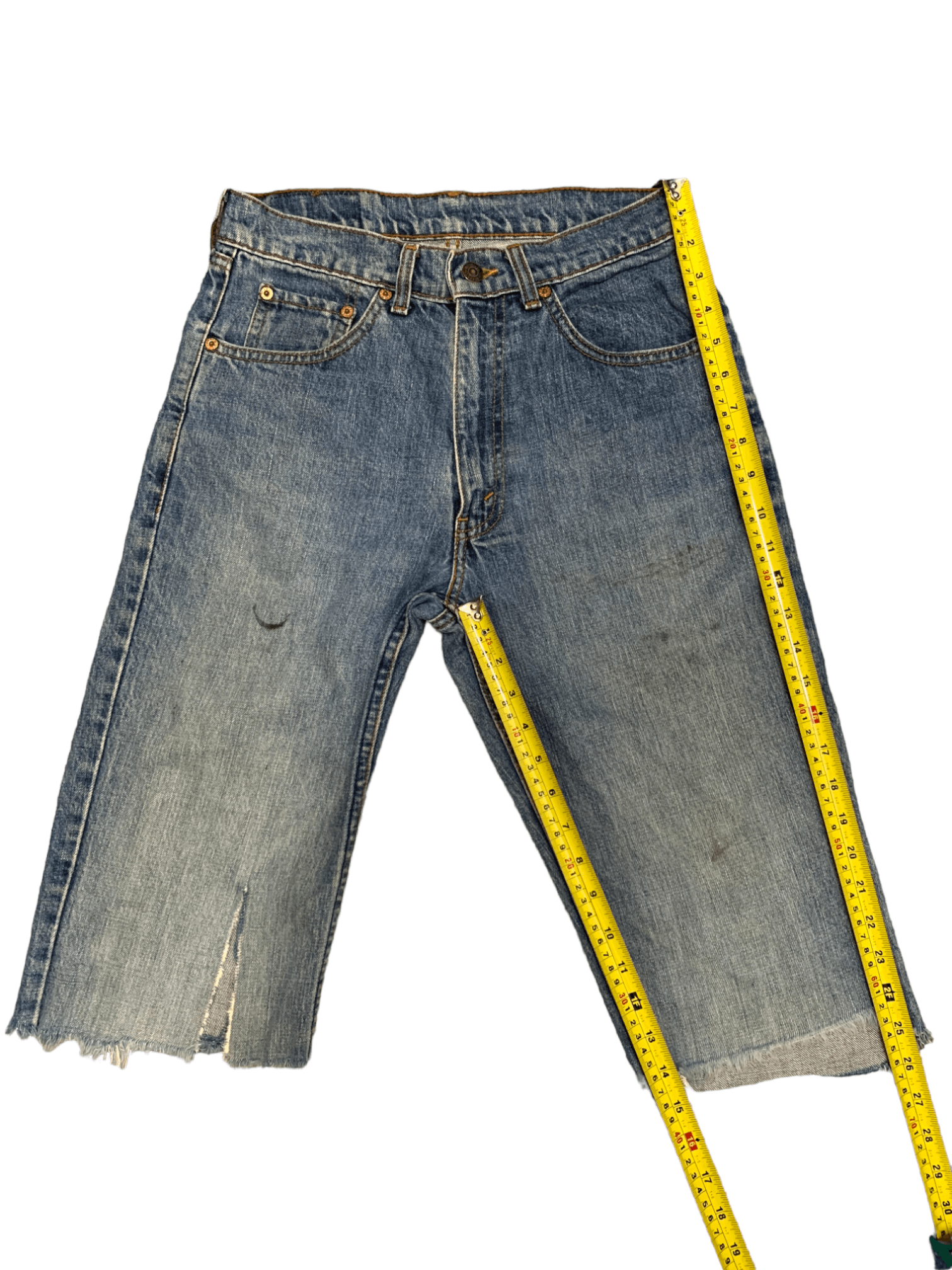Levi's Vintage 90s Levis 503 Blue Wash Distressed Jean Shorts Jorts Size US 28 / EU 44 - 11 Thumbnail