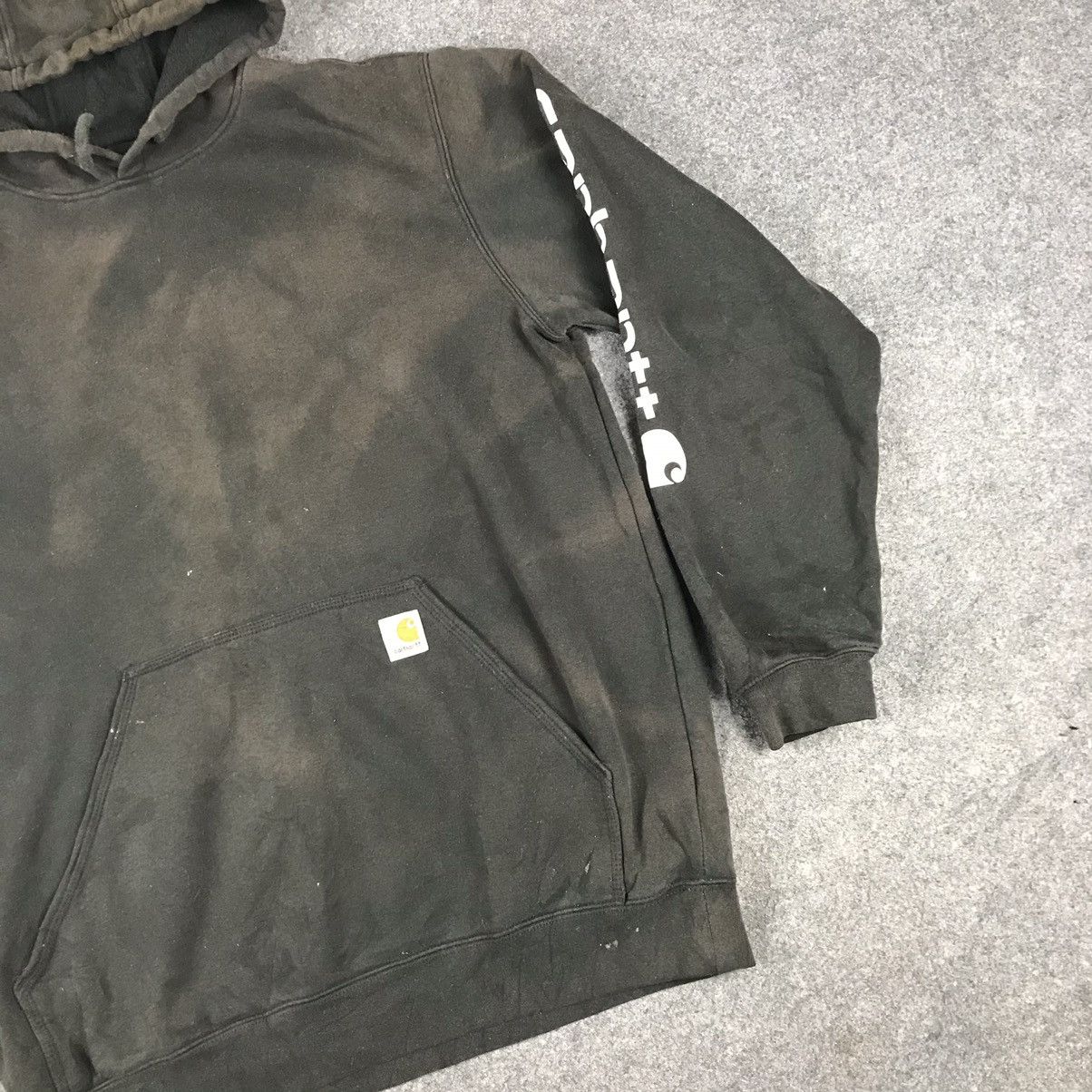Carhartt × Carhartt Wip × Vintage Very Rare Sunfaded Distressed Carhartt Hoodie Size US L / EU 52-54 / 3 - 6 Thumbnail