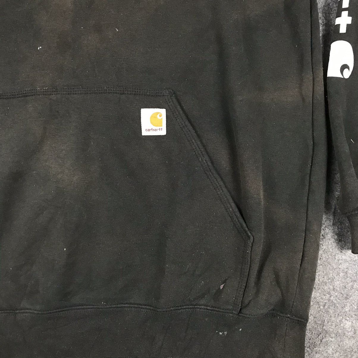 Carhartt × Carhartt Wip × Vintage Very Rare Sunfaded Distressed Carhartt Hoodie Size US L / EU 52-54 / 3 - 5 Thumbnail