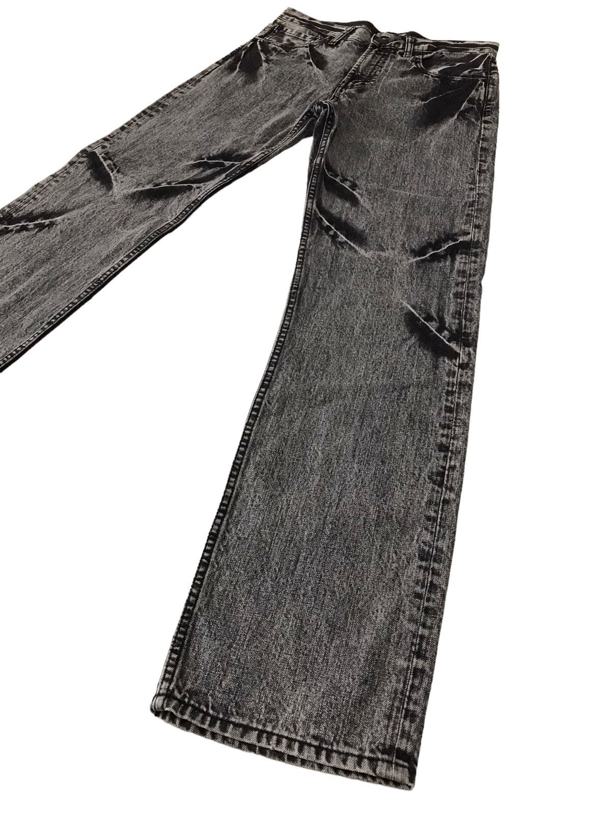 image of Avant Garde Nice Design Sorridere Acid Wash Thunder Distressed Denim in Washed Black (Size 30)
