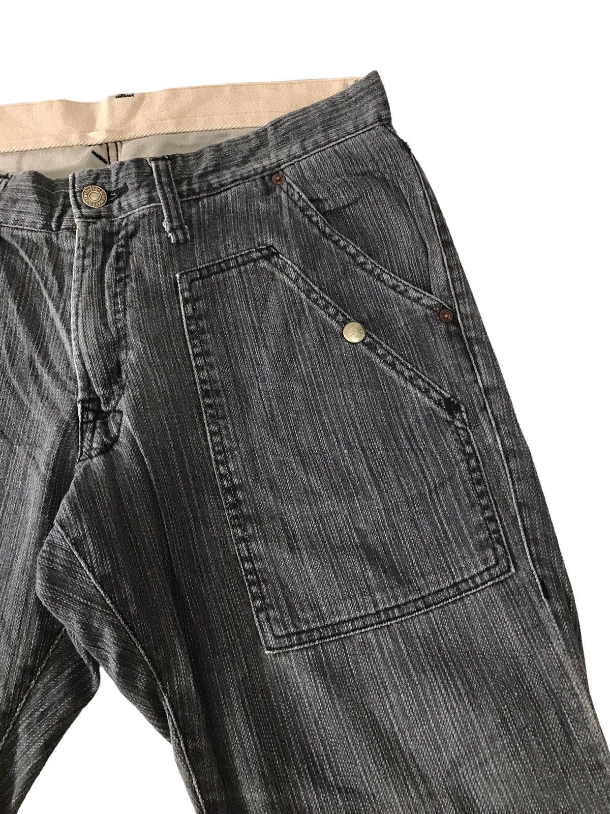 Japanese Brand Multi Pocket Blue Way Stripes Jeans Boot Cut Denim Size US 32 / EU 48 - 8 Thumbnail